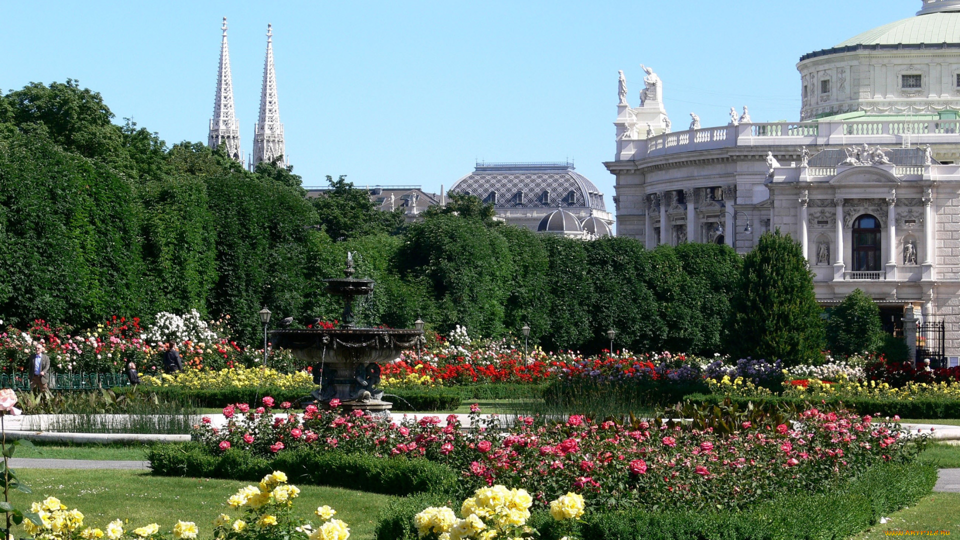 города, дворцы, замки, крепости, цветник, фонтан, замок