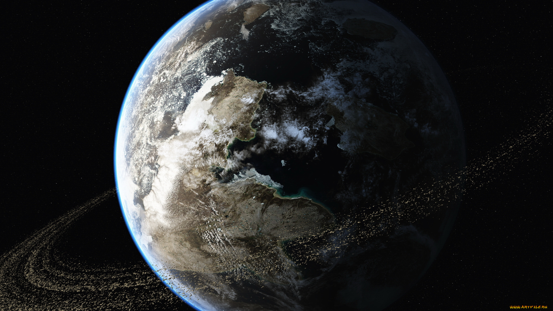 космос, арт, девушка