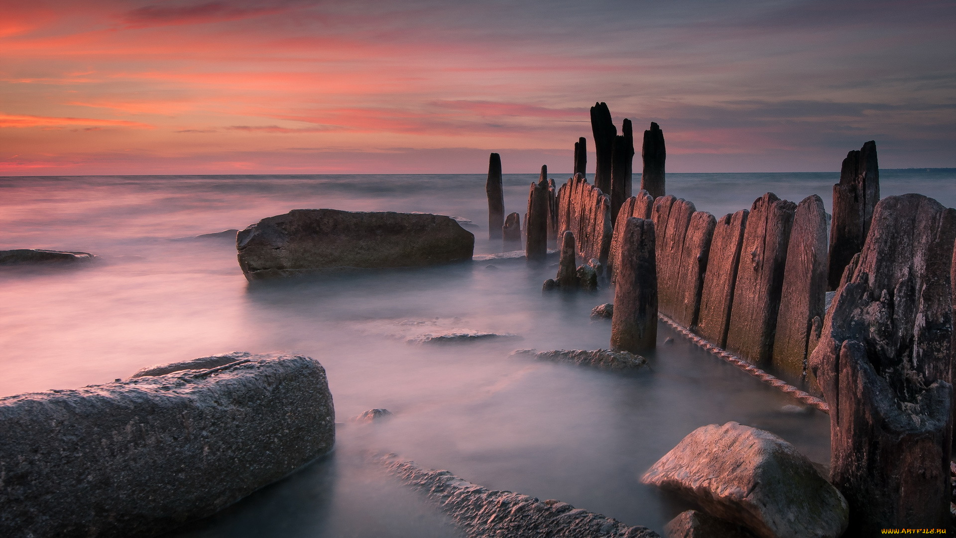 природа, побережье, northpoint, закат, пейзаж, milwaukee, wisconsin, united, states