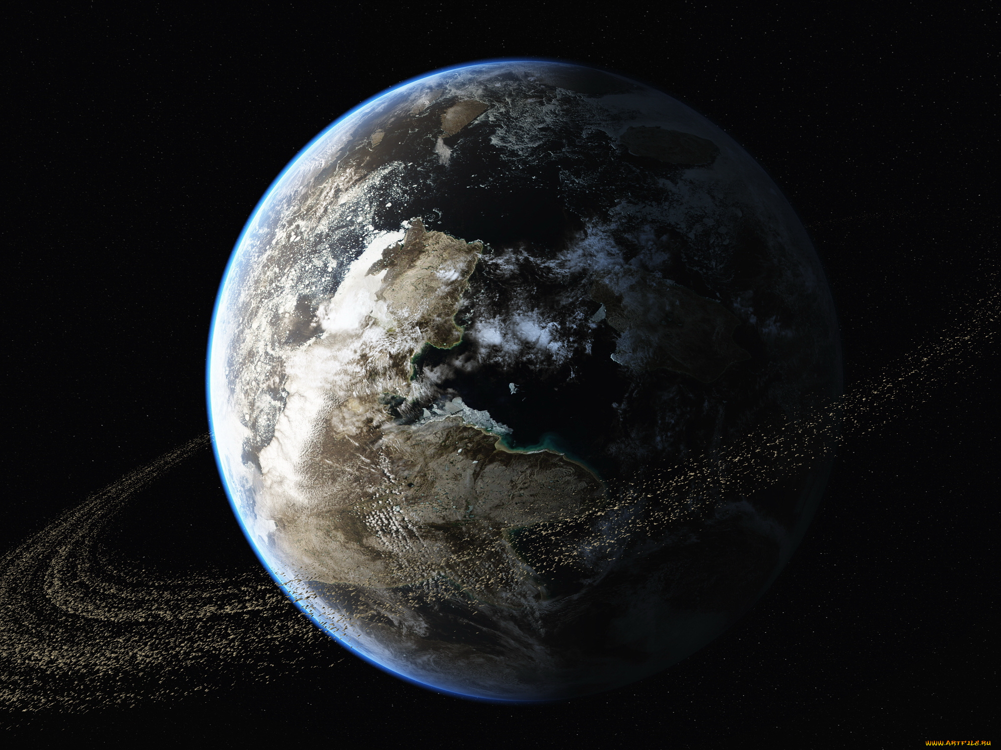 космос, арт, девушка