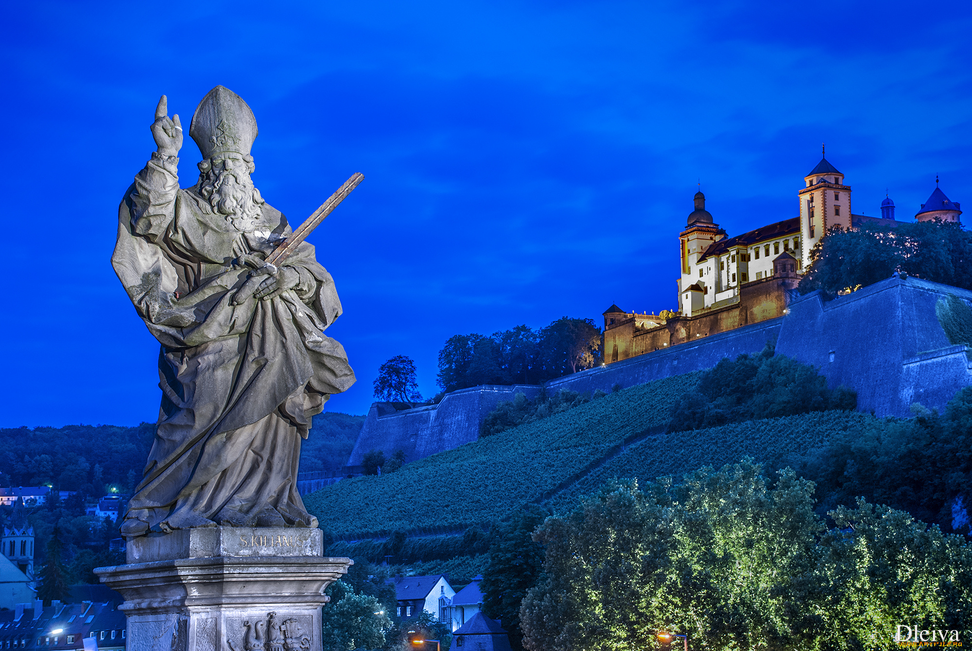 вюрцбург, германия, города, дворцы, замки, крепости, памятник, святой, замок