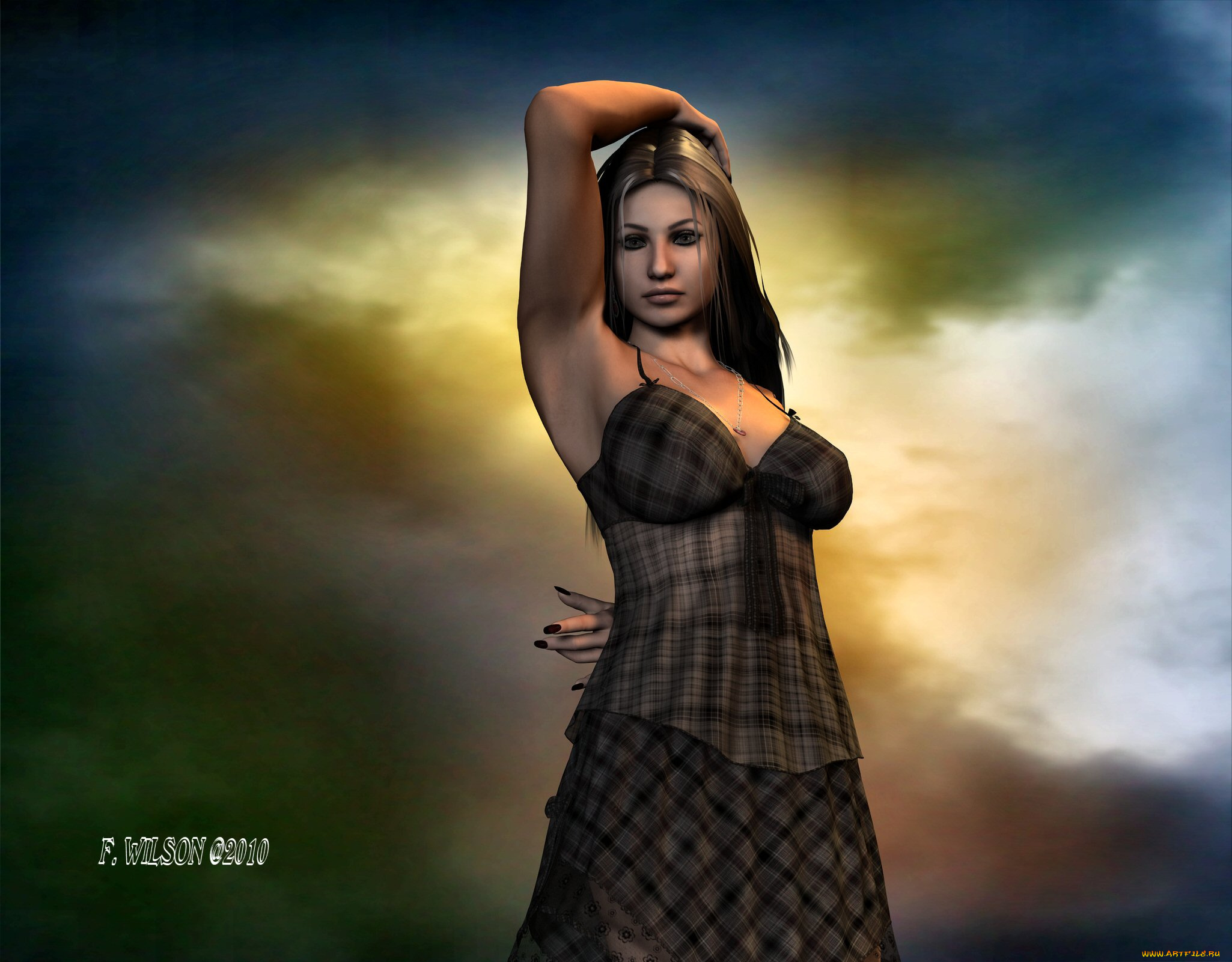 3д, графика, people, люди, девушка, фон