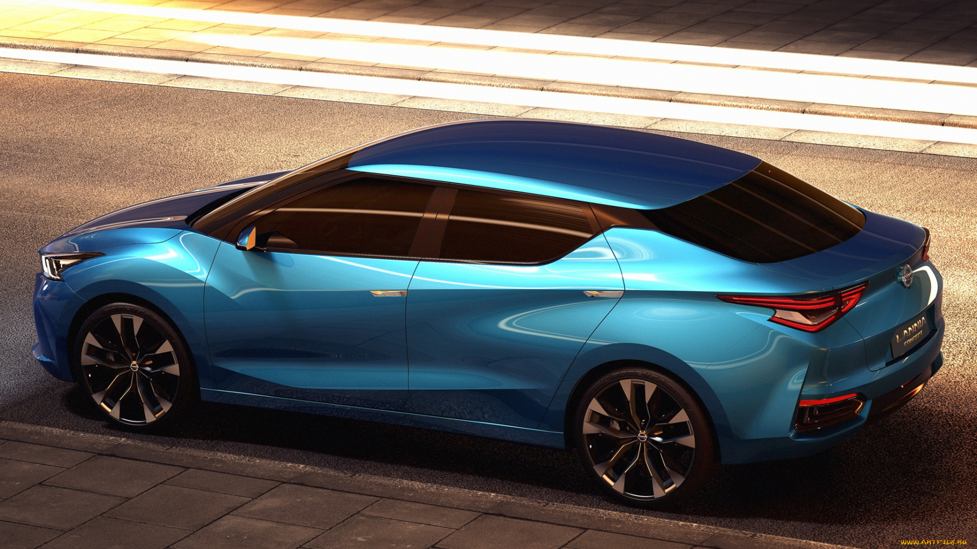 автомобили, nissan, datsun, 2014, concept, lannia, синий