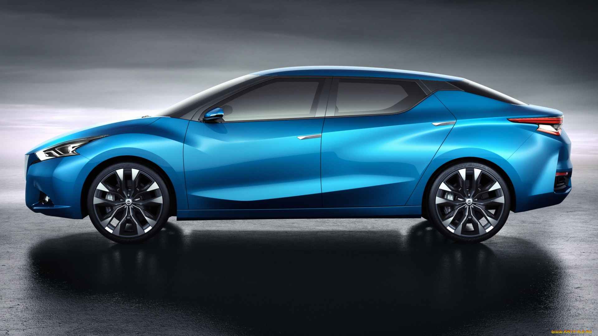 автомобили, nissan, datsun, lannia, concept, 2014, синий