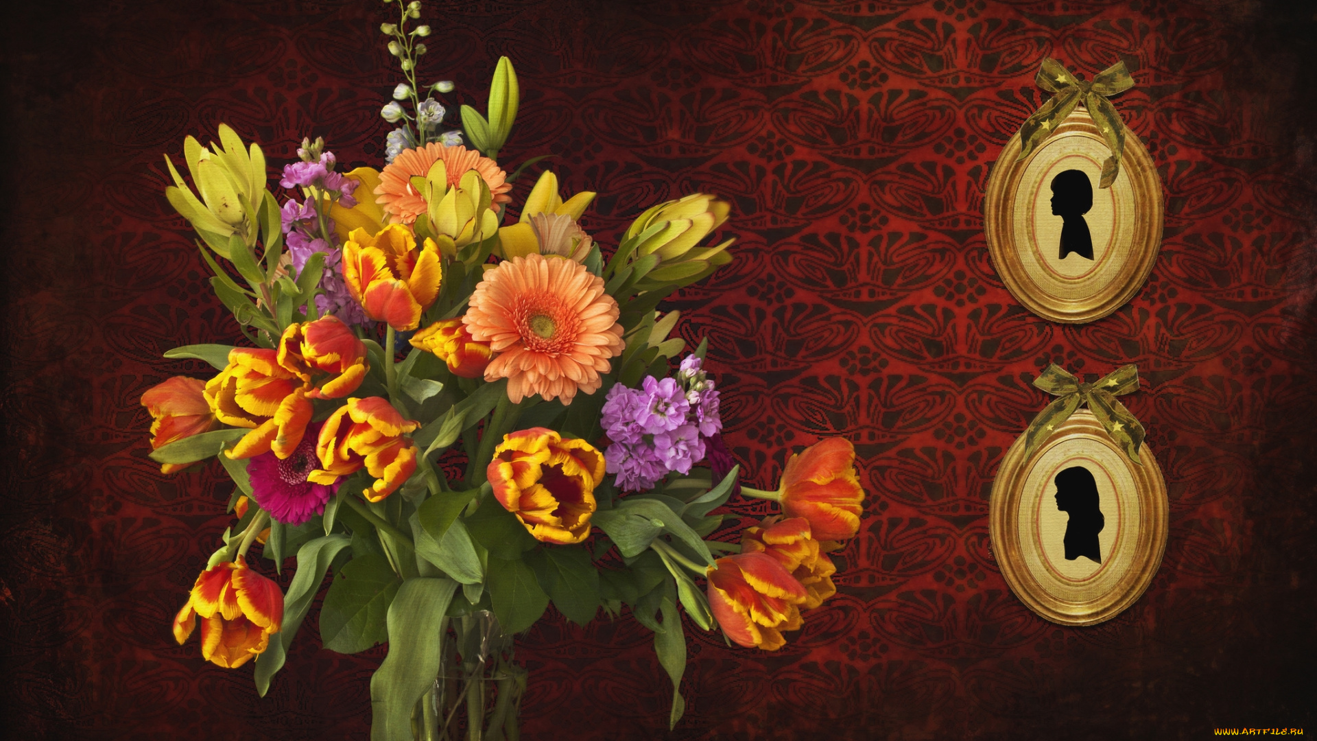 цветы, букеты, , композиции, профиль