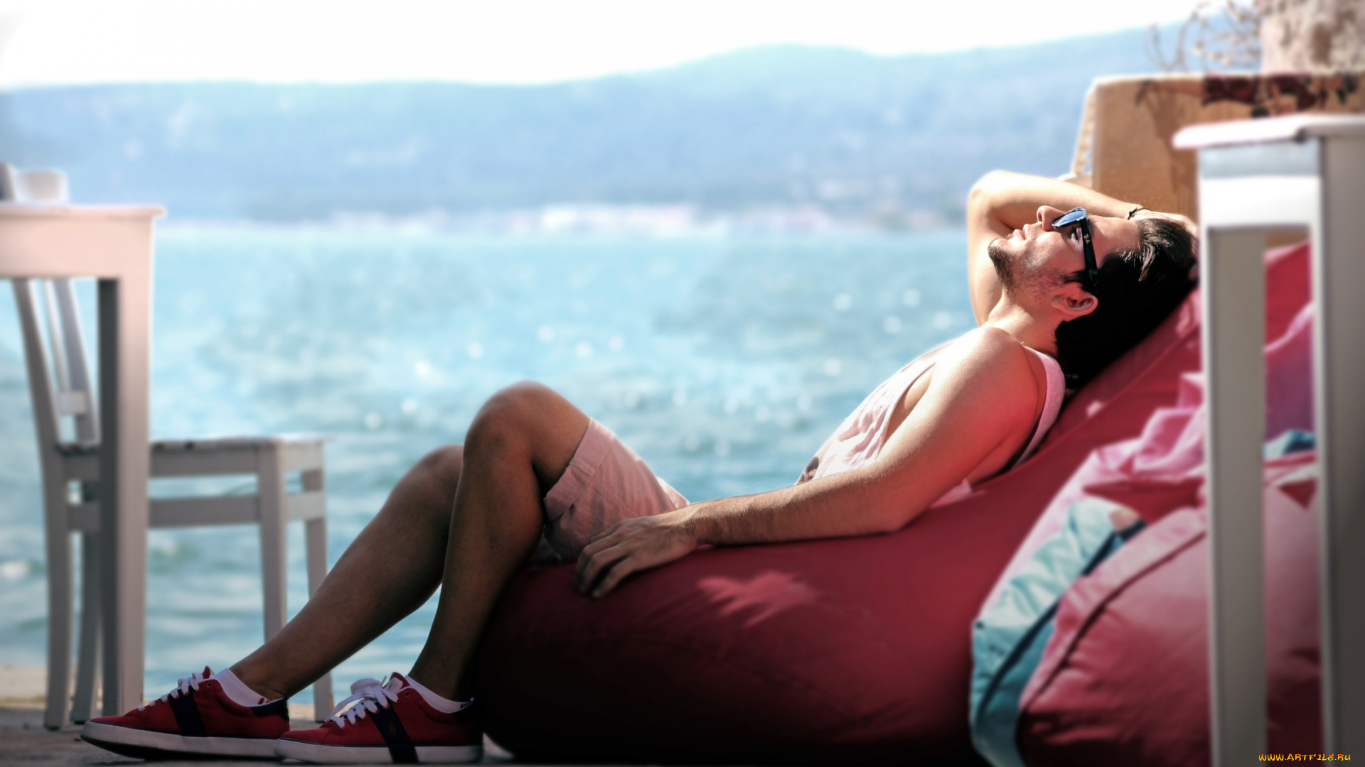 мужчины, -, unsort, брюнет, отдыхает, очки, парень