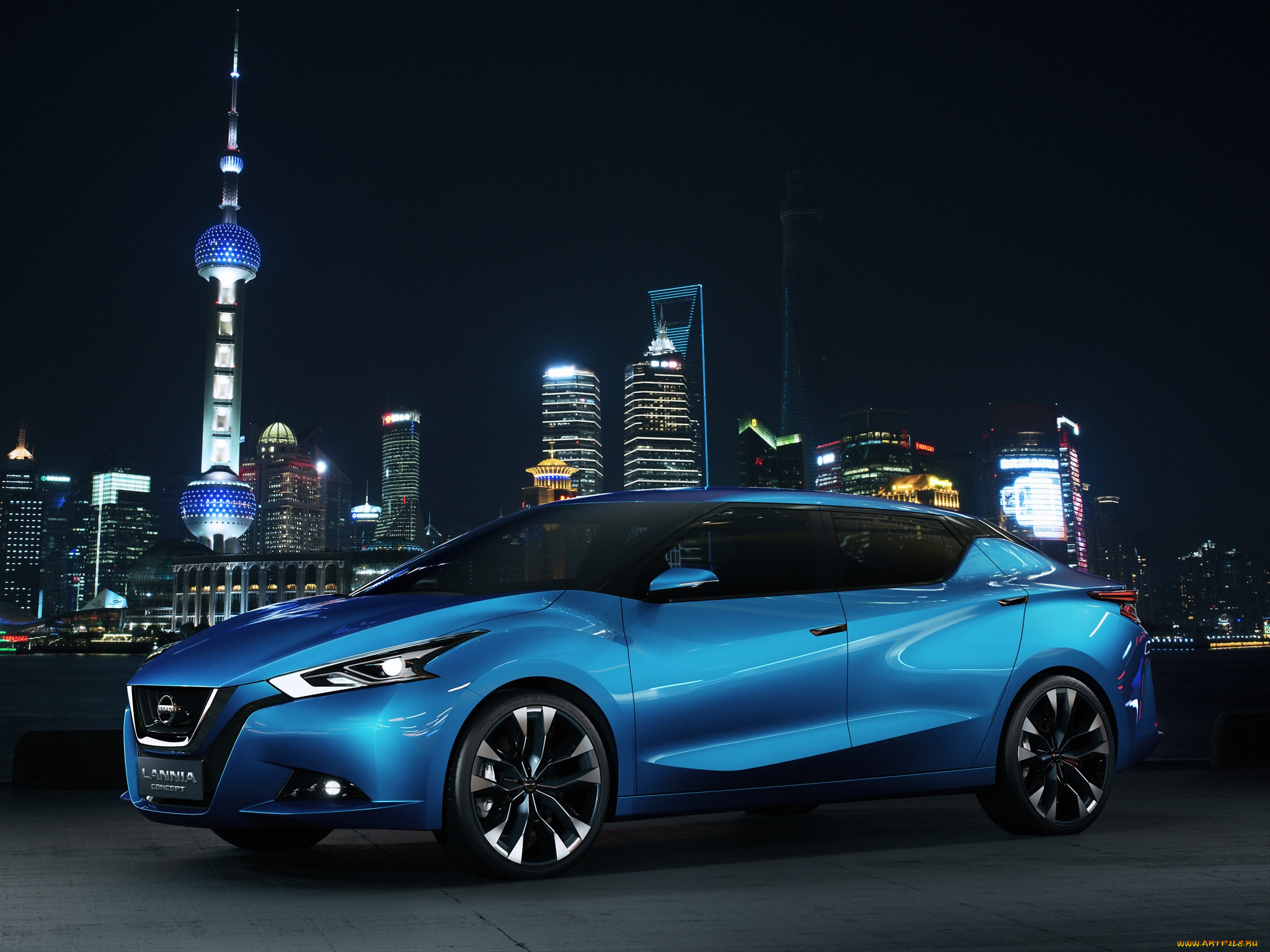 автомобили, nissan, datsun, синий, 2014, concept, lannia