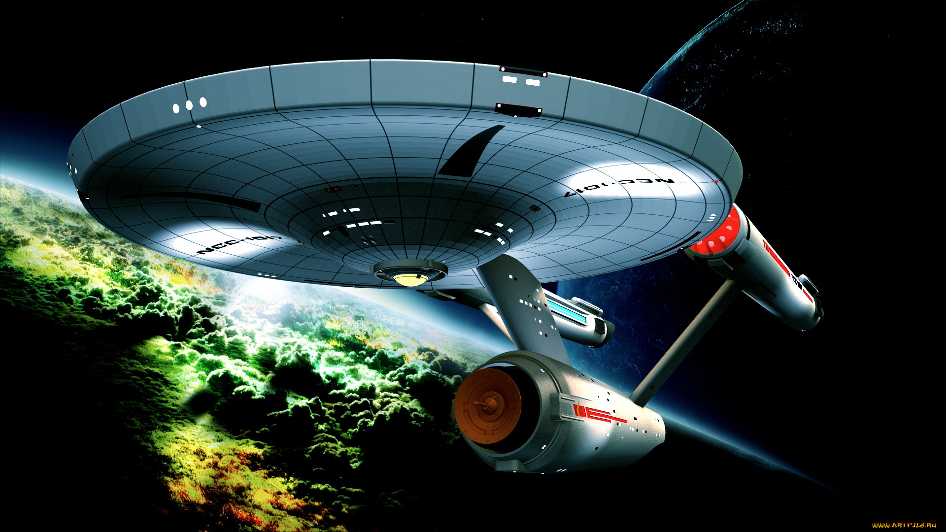 космос, арт, планета, космический, корабль, вселенная, полет