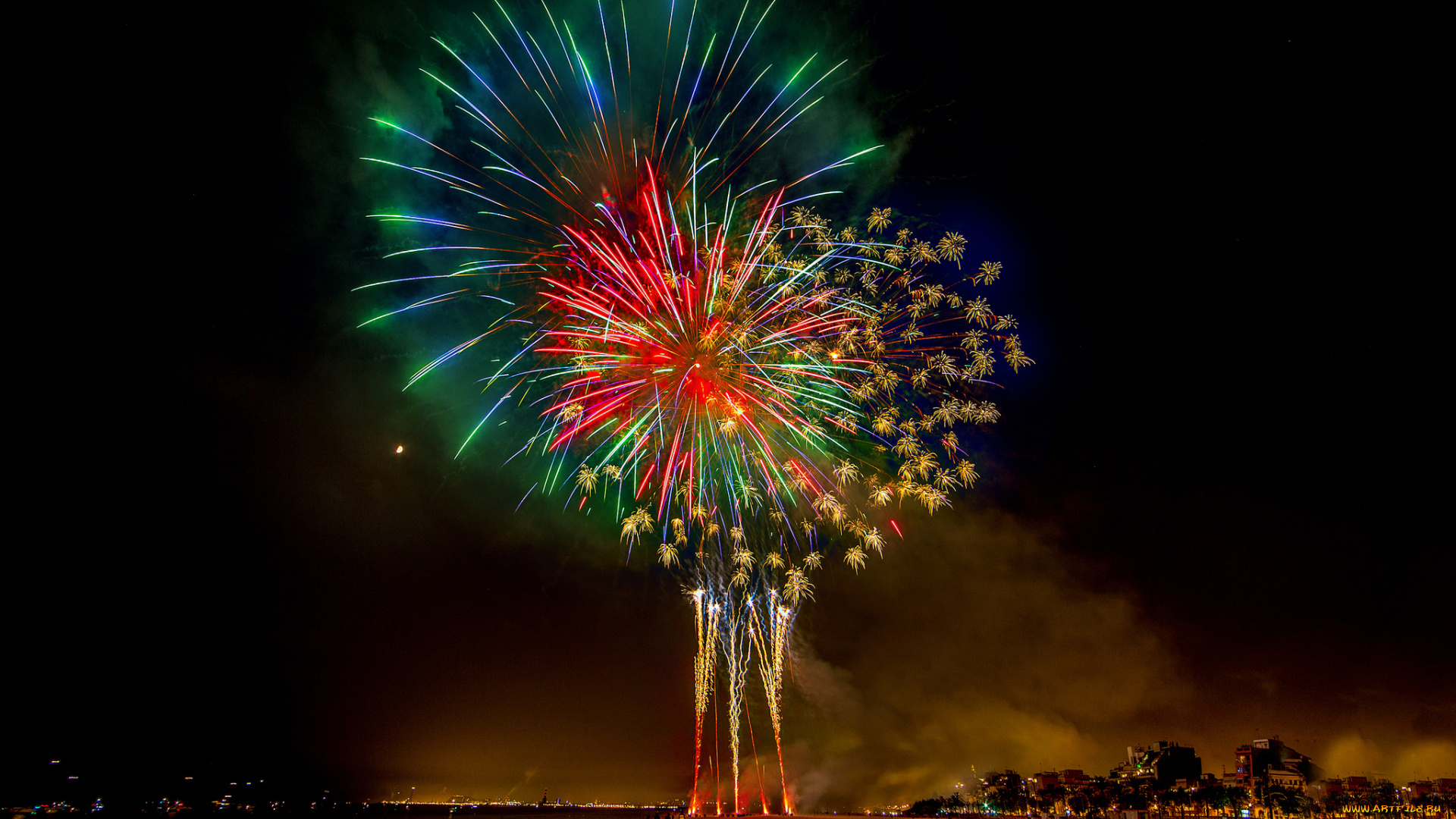 разное, салюты, , фейерверки, фейерверк, ночь