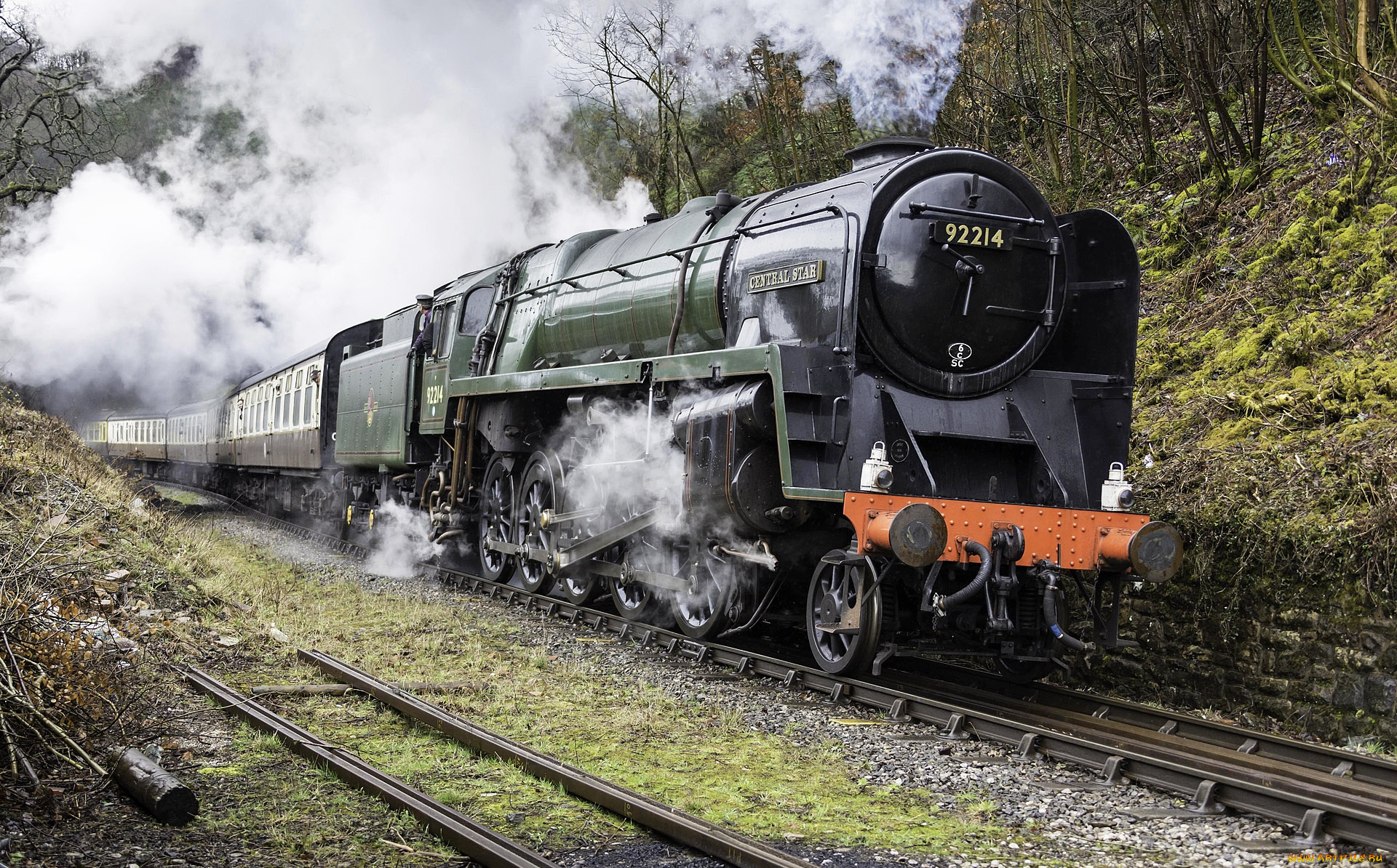 техника, паровозы, дорога, железная, паровоз, рельсы