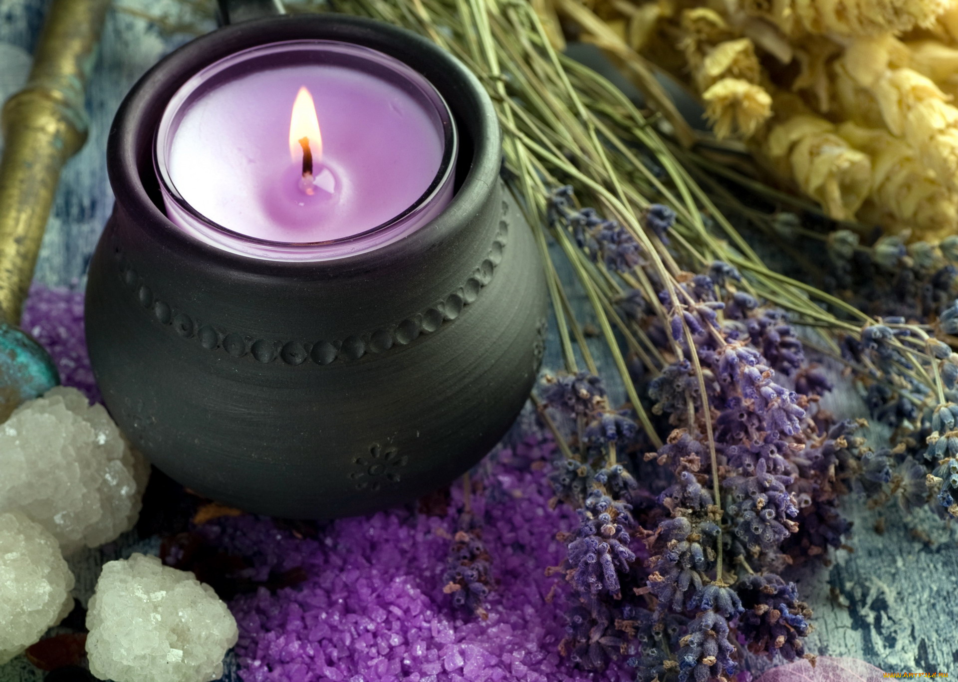 разное, свечи, лаванда