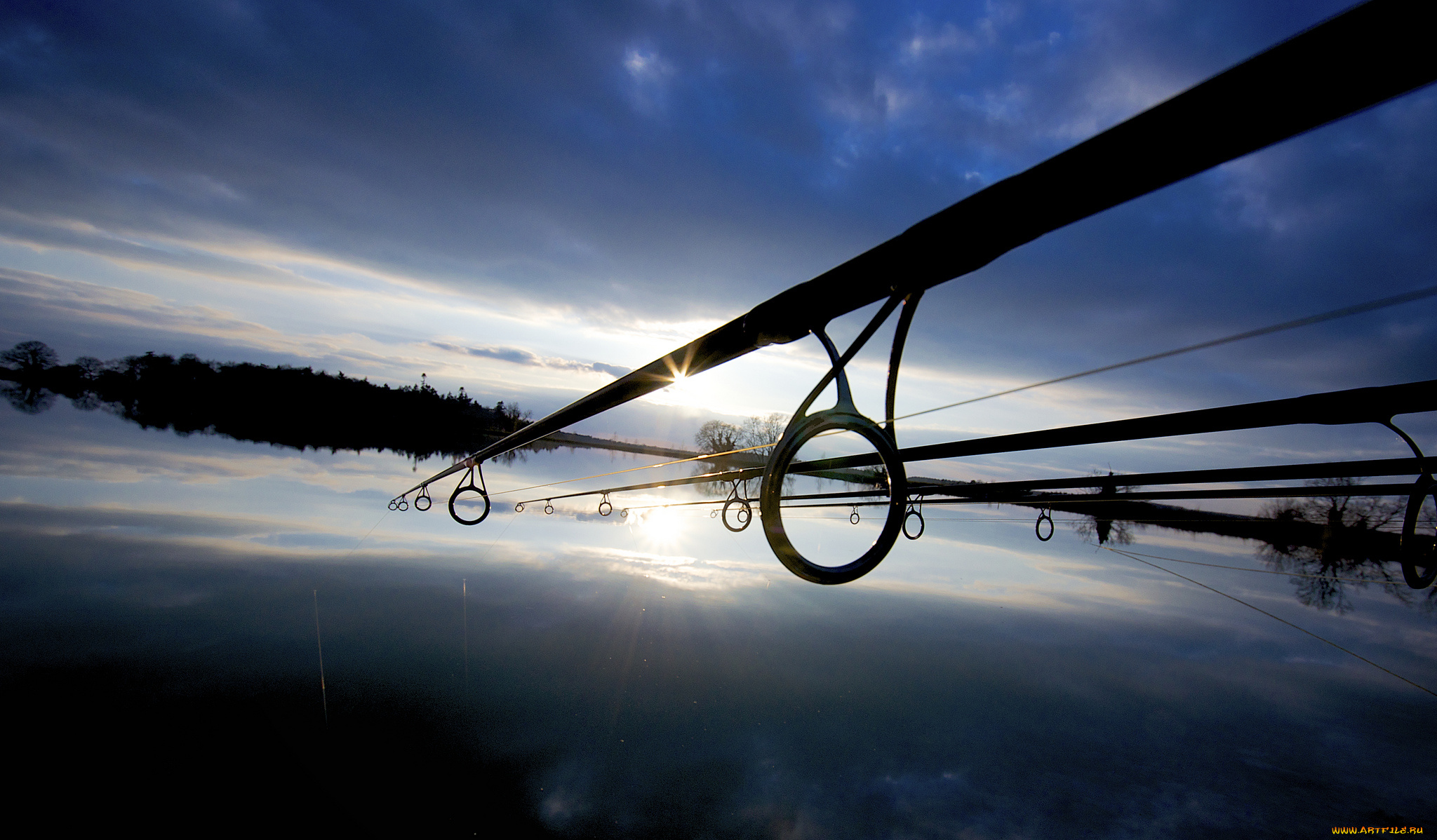 разное, рыбалка, , рыбаки, , улов, , снасти, озеро, закат, небо, облака, удочка