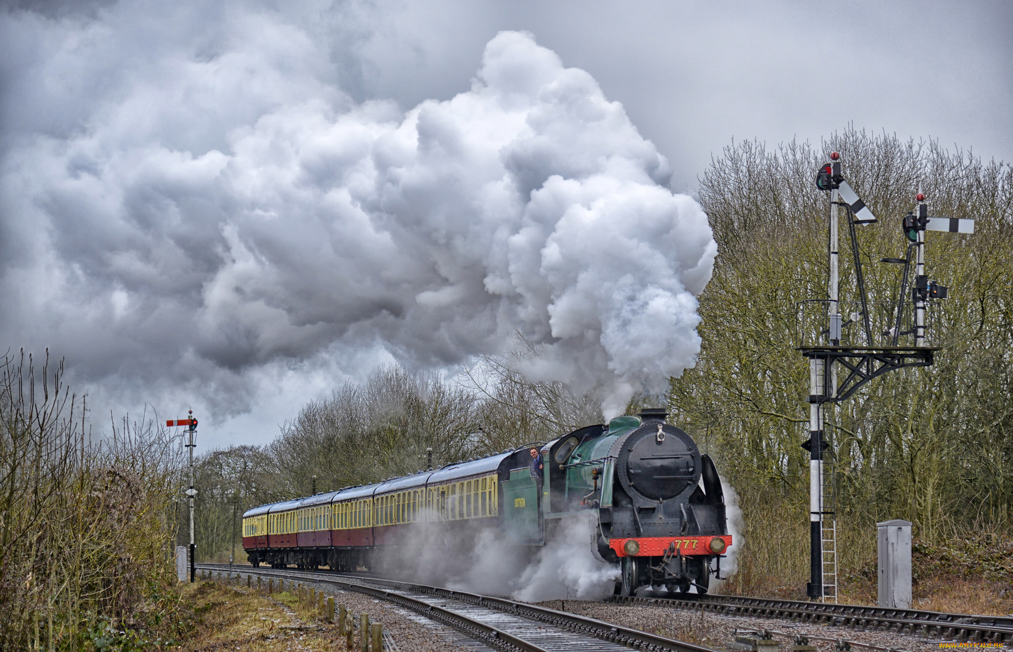 техника, паровозы, дорога, рельсы, паровоз, железная