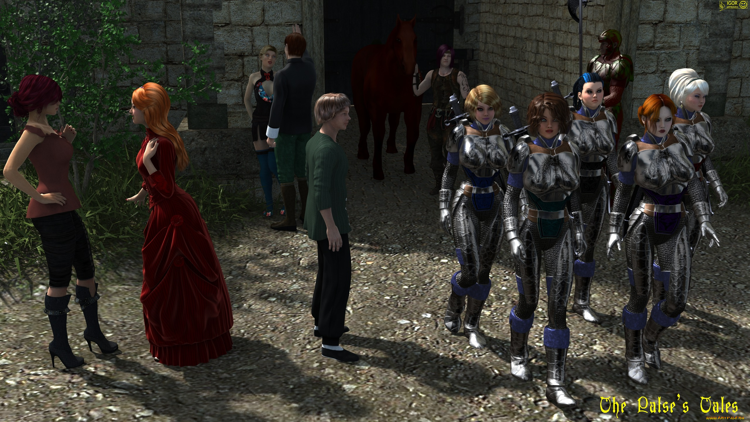 3д, графика, фантазия, , fantasy, девушки, взгляд, фон, оружие, люди