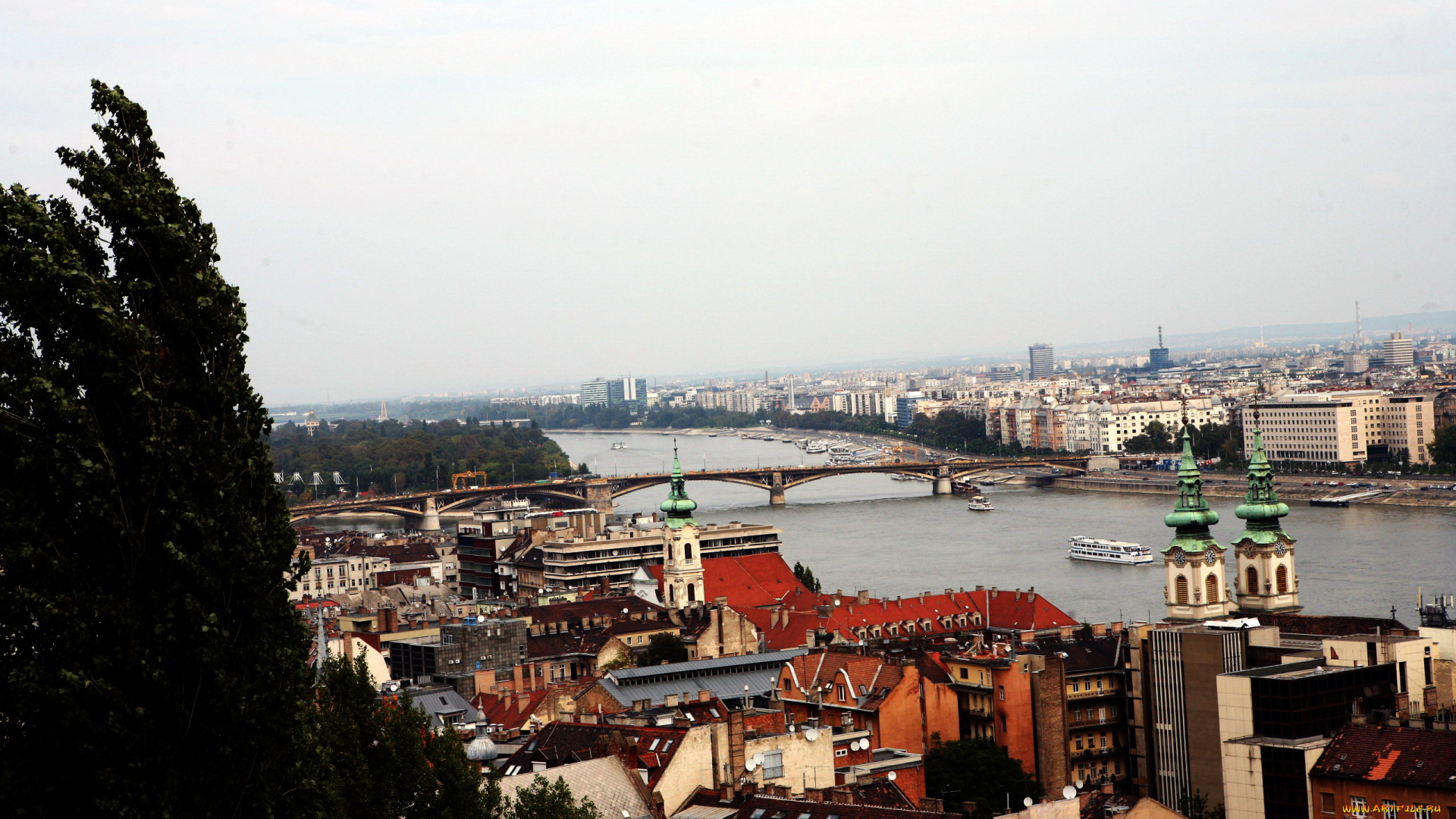 города, будапешт, , венгрия, здания, мост, река