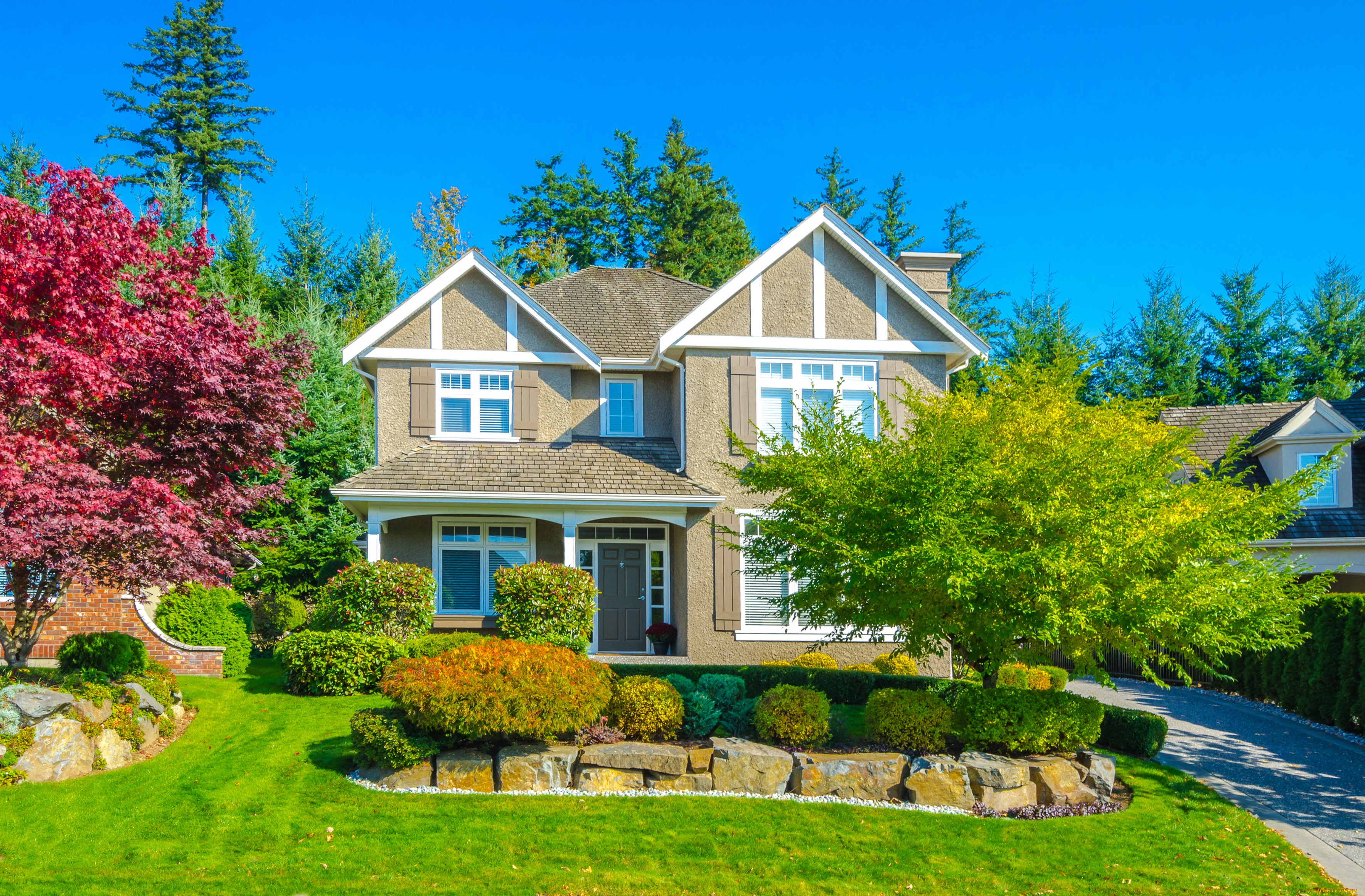 города, -, здания, , дома, дом, сад