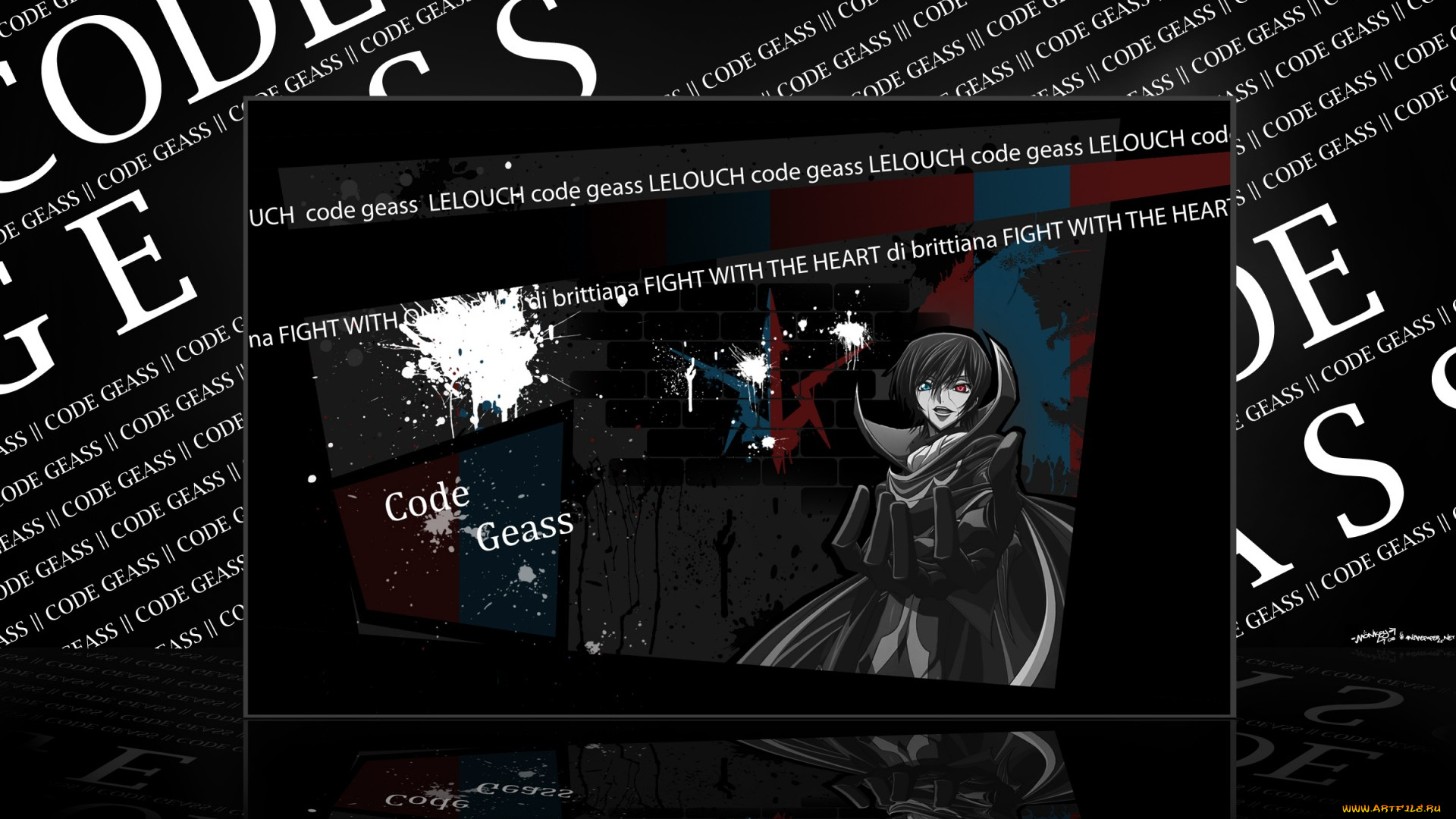 аниме, code, geass, девушка, фон, взгляд