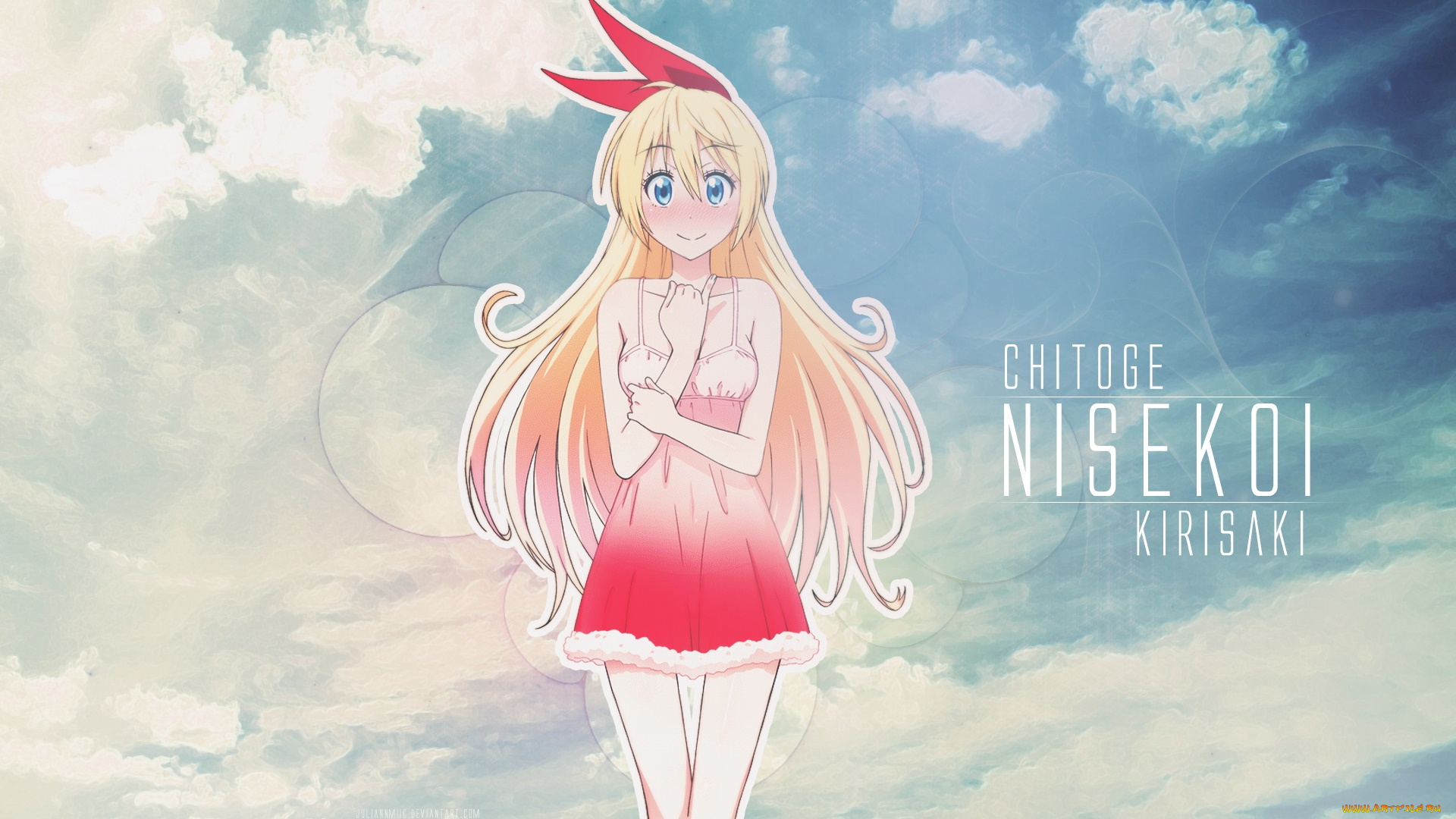 аниме, nisekoi, фон, взгляд, девушка