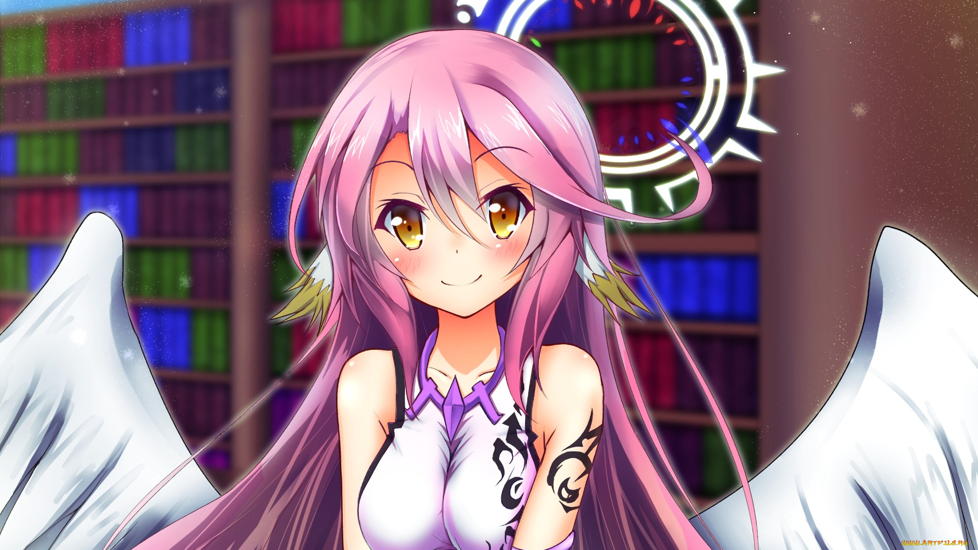 аниме, no, game, no, life, фон, взгляд, девушка