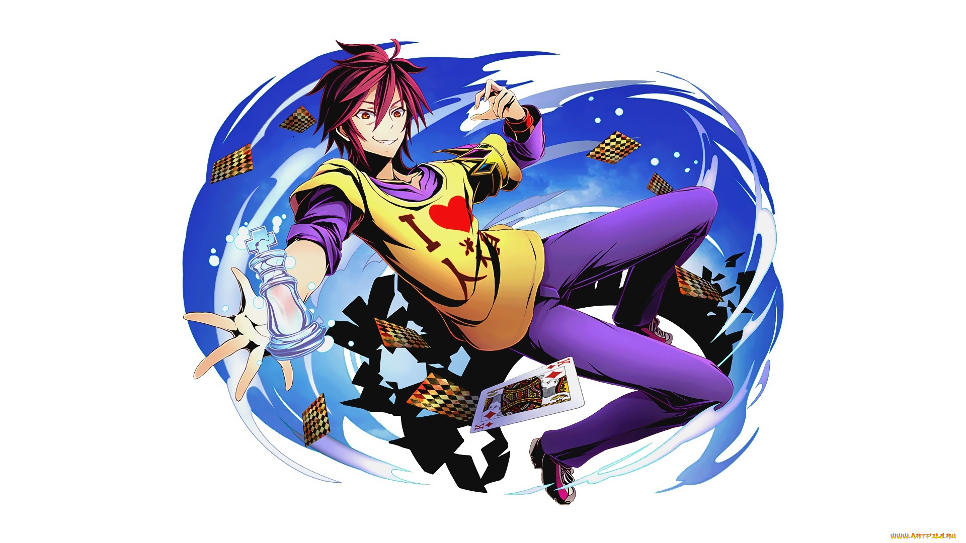 аниме, no, game, no, life, парень, фон, взгляд