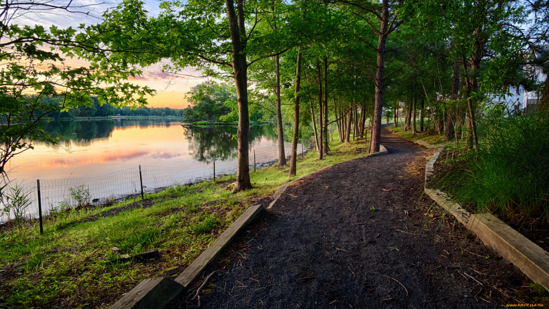 природа, дороги, река, лес