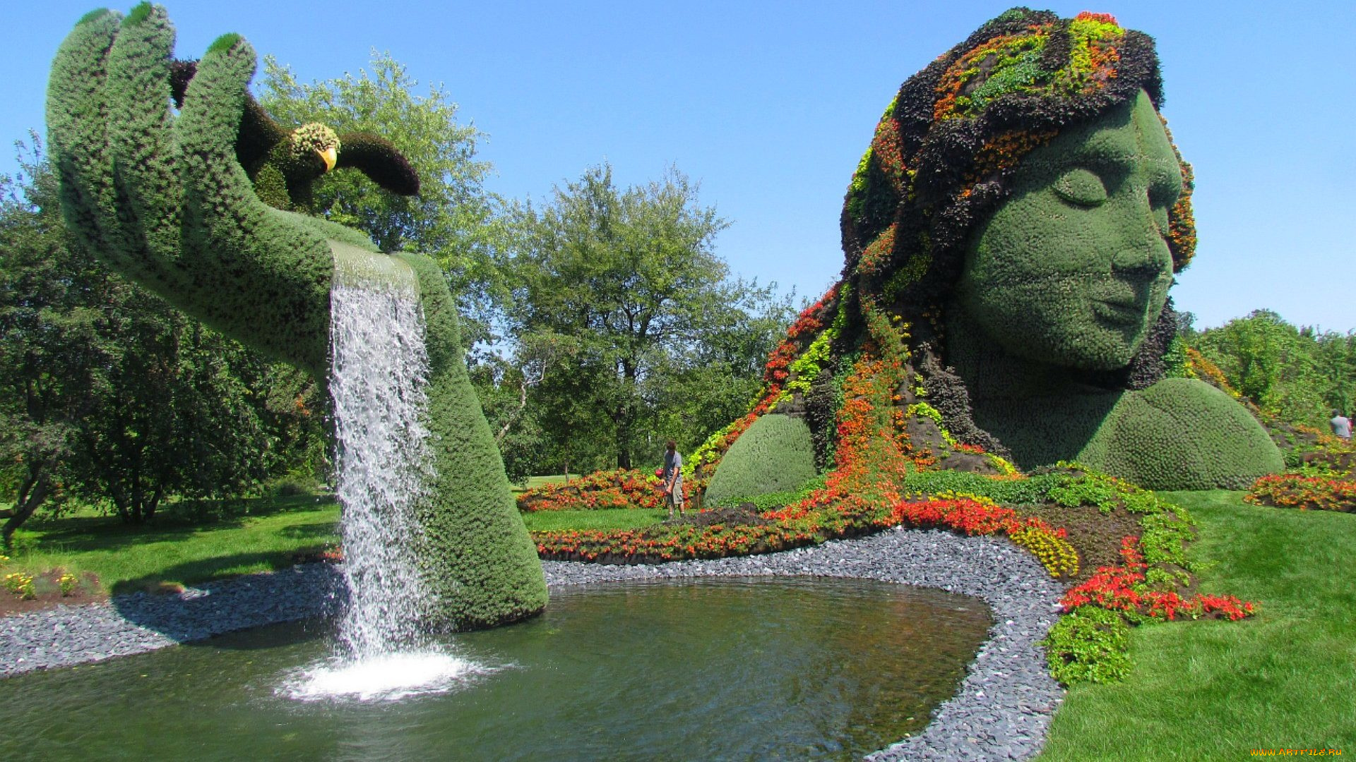 природа, парк, вода, фонтан