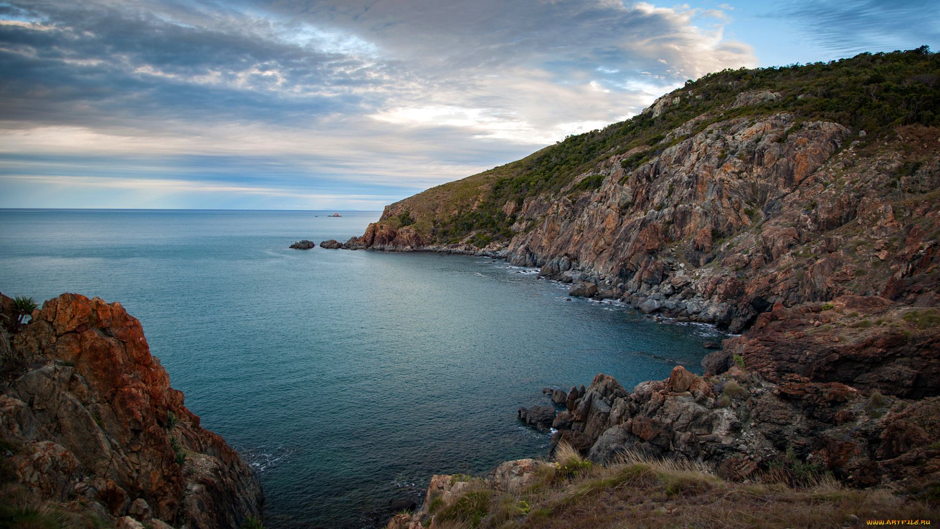 природа, побережье, море, берег