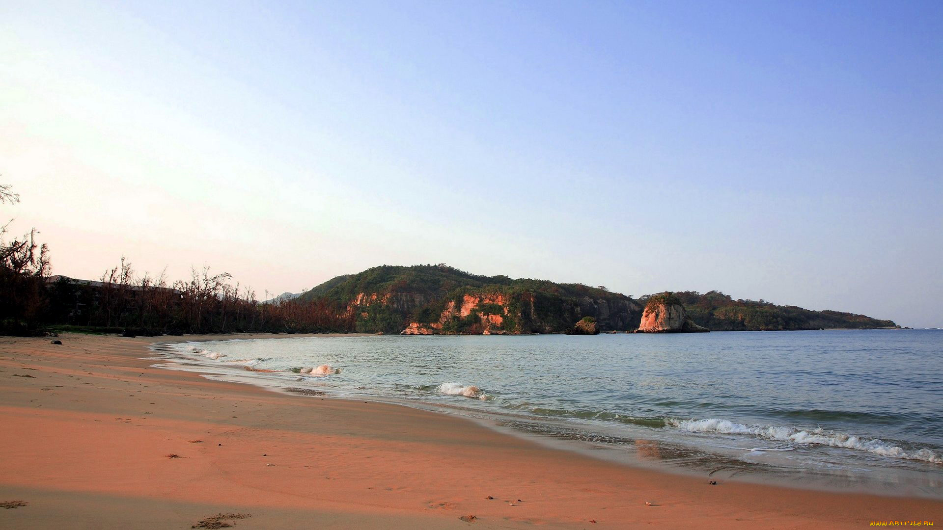 природа, побережье, волны, скалы, пляж