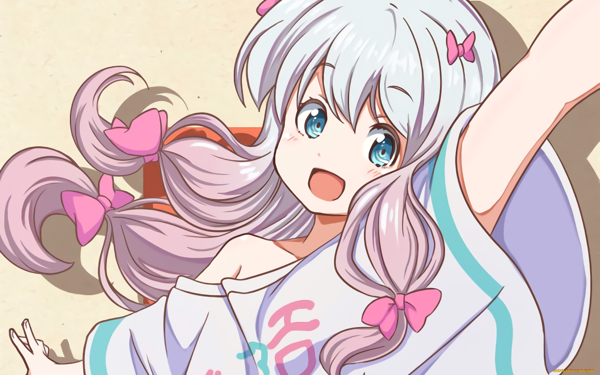 аниме, eromanga-sensei, взгляд, фон, девушка