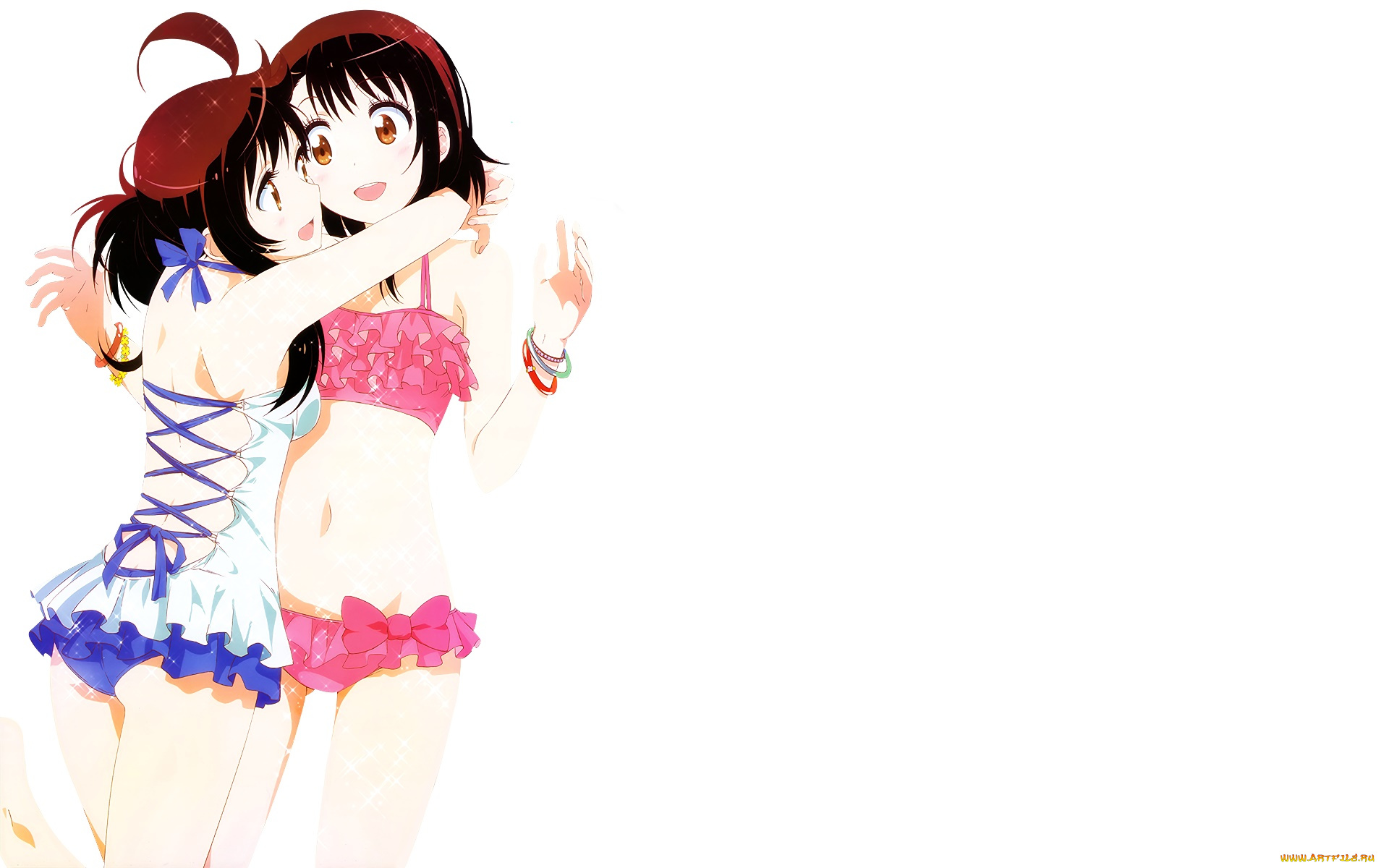 аниме, nisekoi, взгляд, девушка, фон