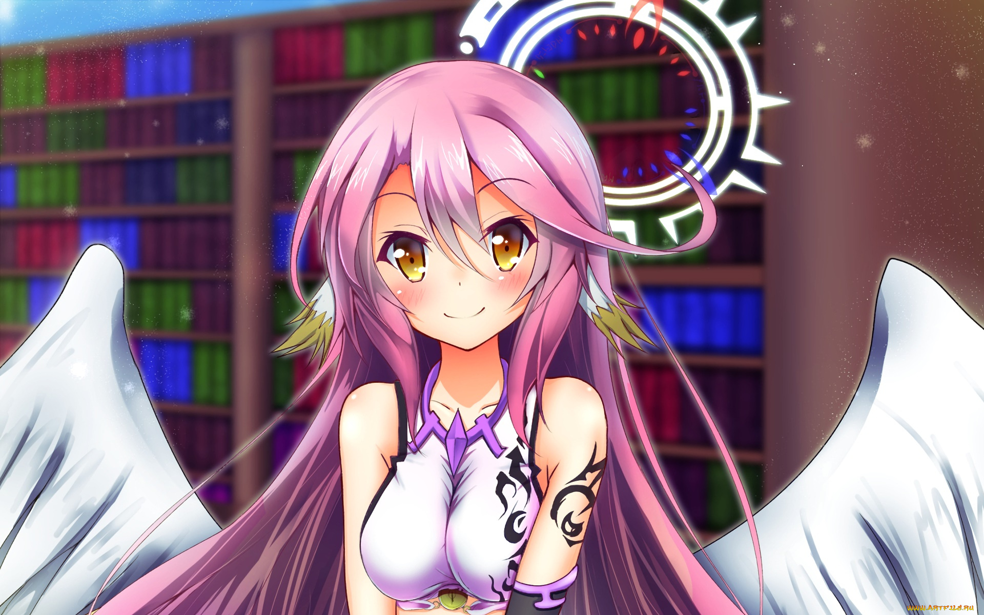 аниме, no, game, no, life, фон, взгляд, девушка