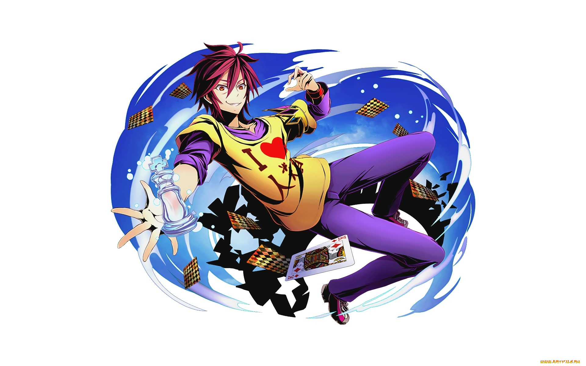 аниме, no, game, no, life, парень, фон, взгляд