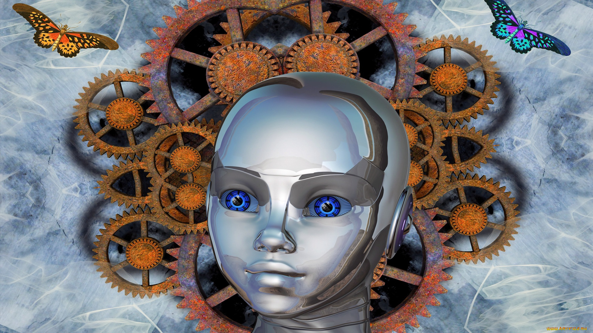 3д, графика, фантазия, , fantasy, фон, лицо