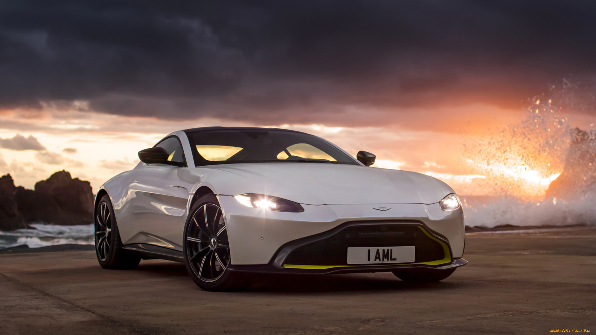 aston, martin, vantage, 2019, автомобили, aston, martin, aston, martin, vantage, 2019, белый