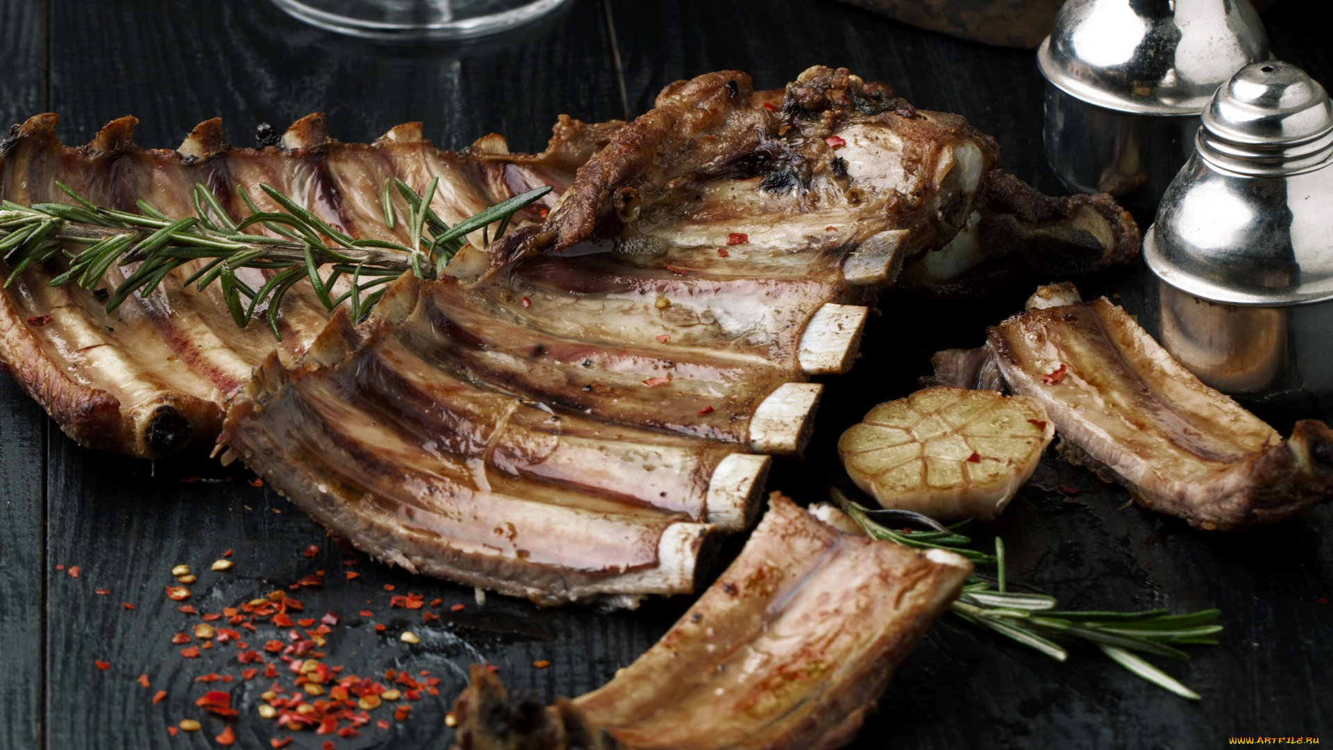 еда, мясные, блюда, ребрышки