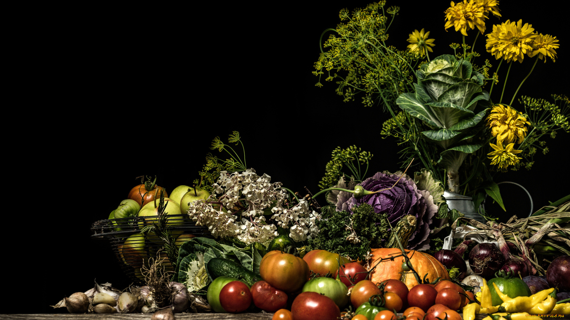 еда, натюрморт, снедь, огурцы, капуста, томаты, помидоры, перец