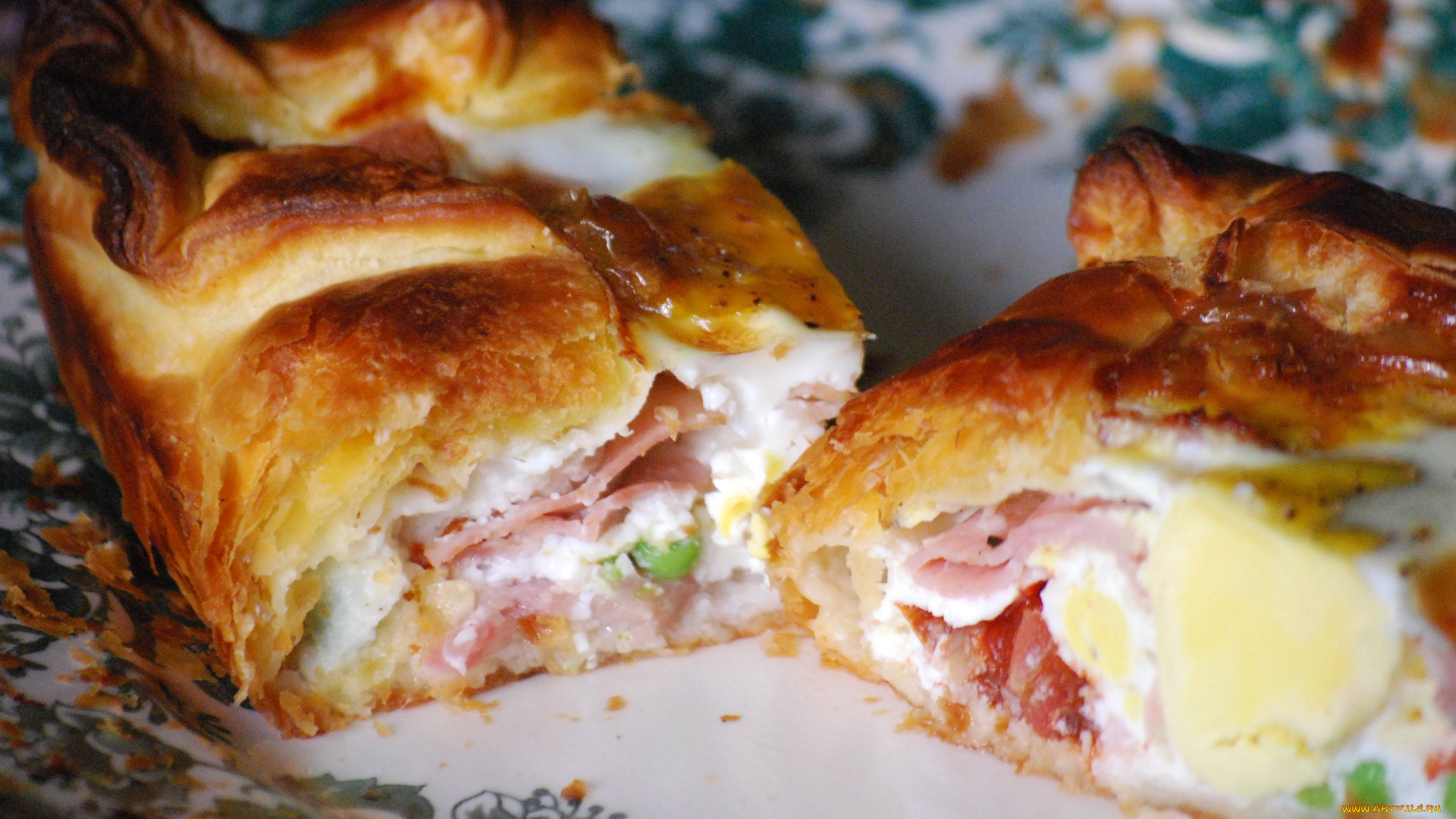 еда, пироги, пирог, мясной