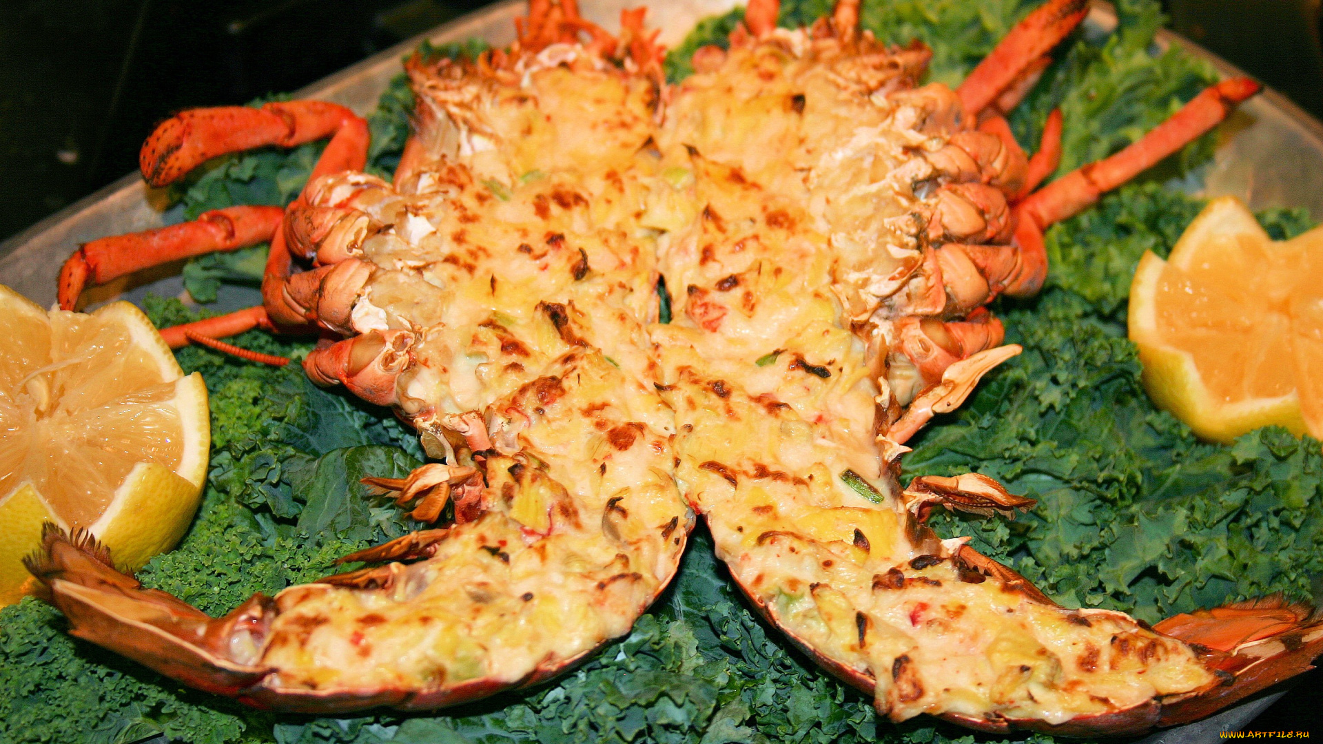 еда, рыбные, блюда, , с, морепродуктами, лобстер