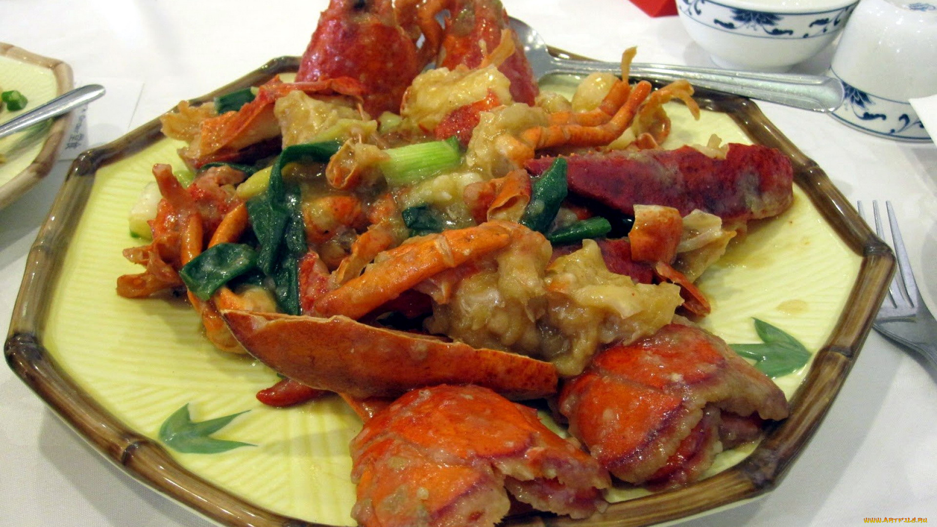 еда, рыбные, блюда, , с, морепродуктами, лобстер