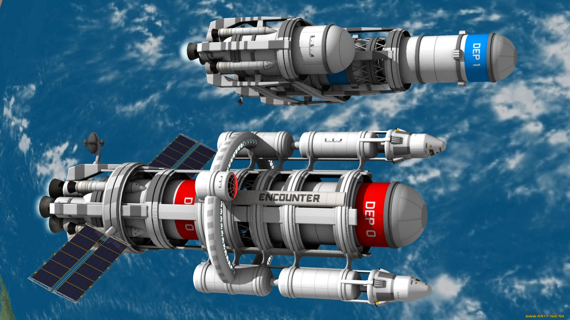 космос, арт, космические, станции