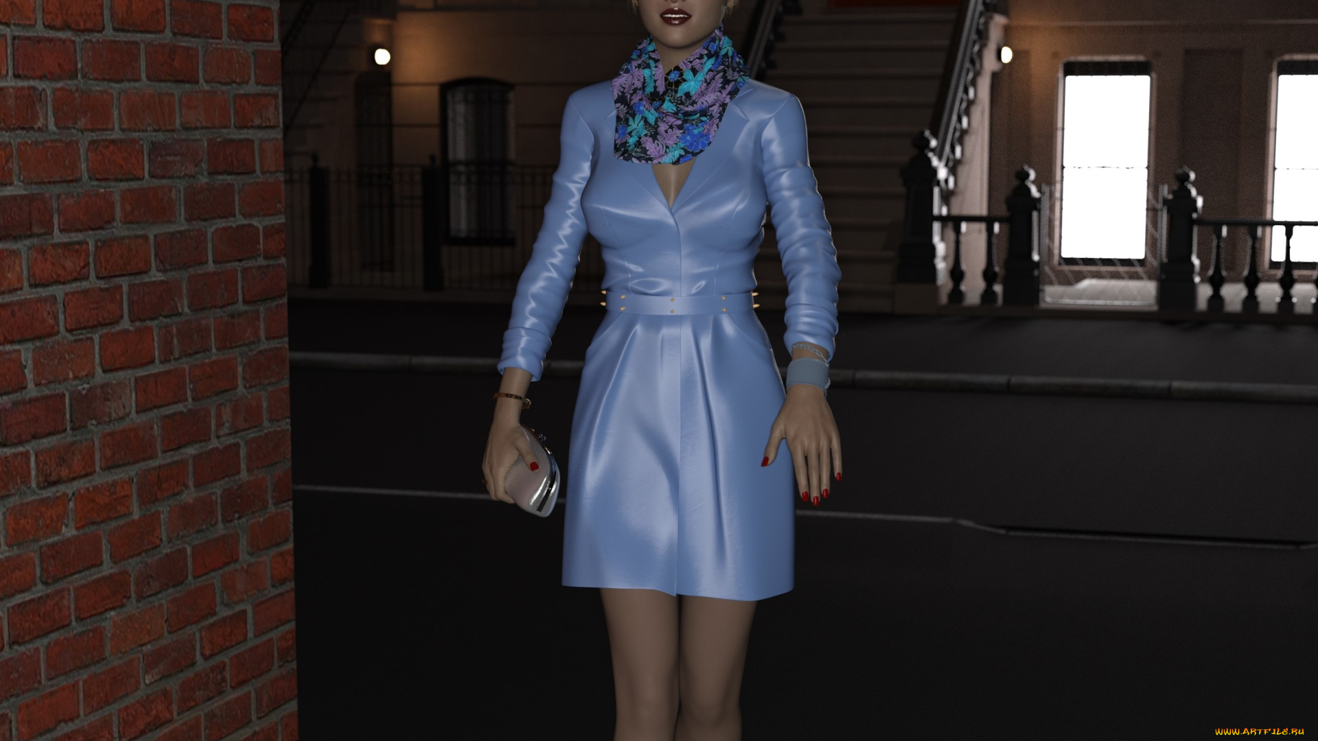 she, woif, 3д, графика, фантазия, , fantasy, девушка, взгляд, фон