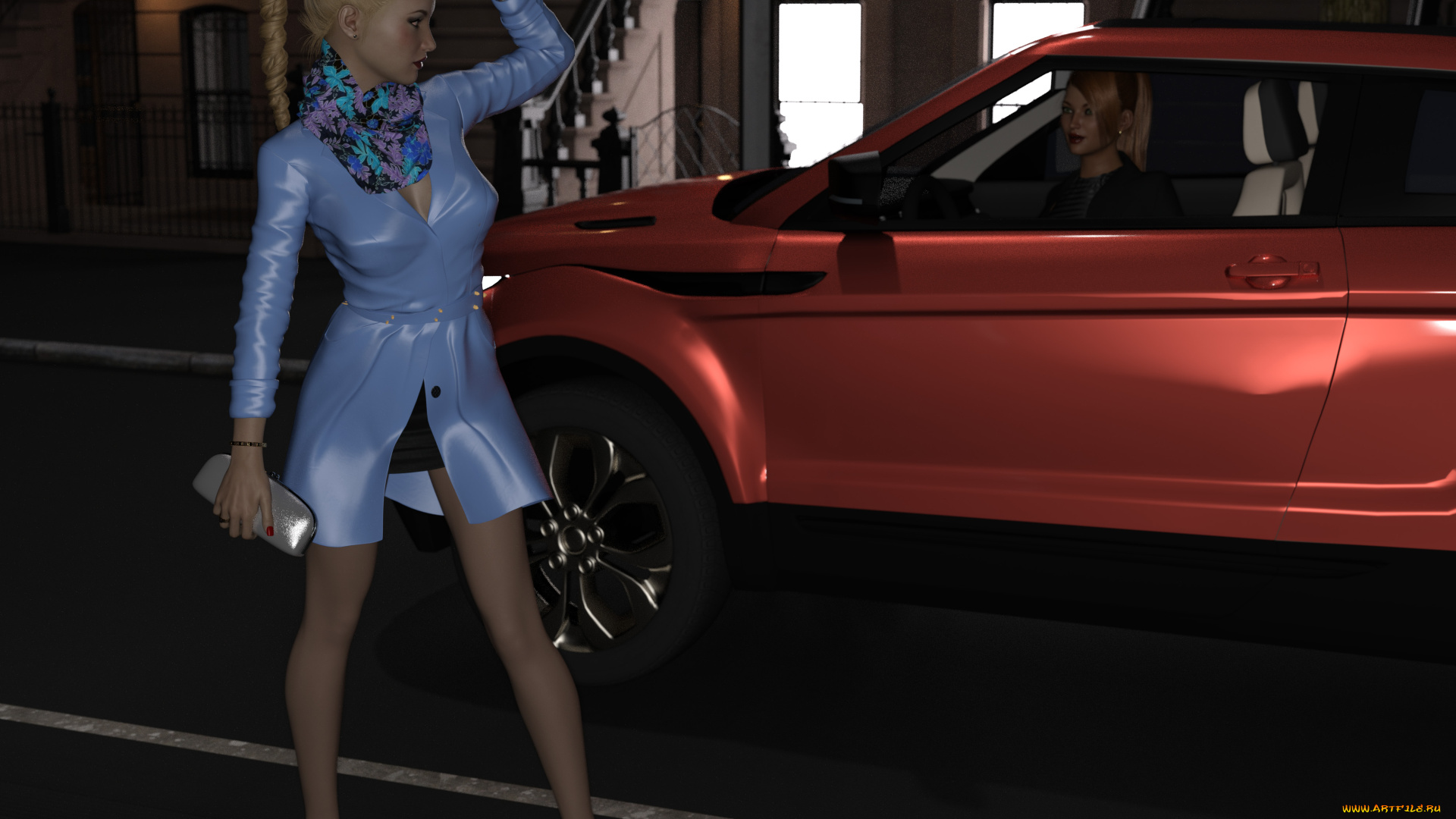 she, woif, 3д, графика, фантазия, , fantasy, девушка, взгляд, фон