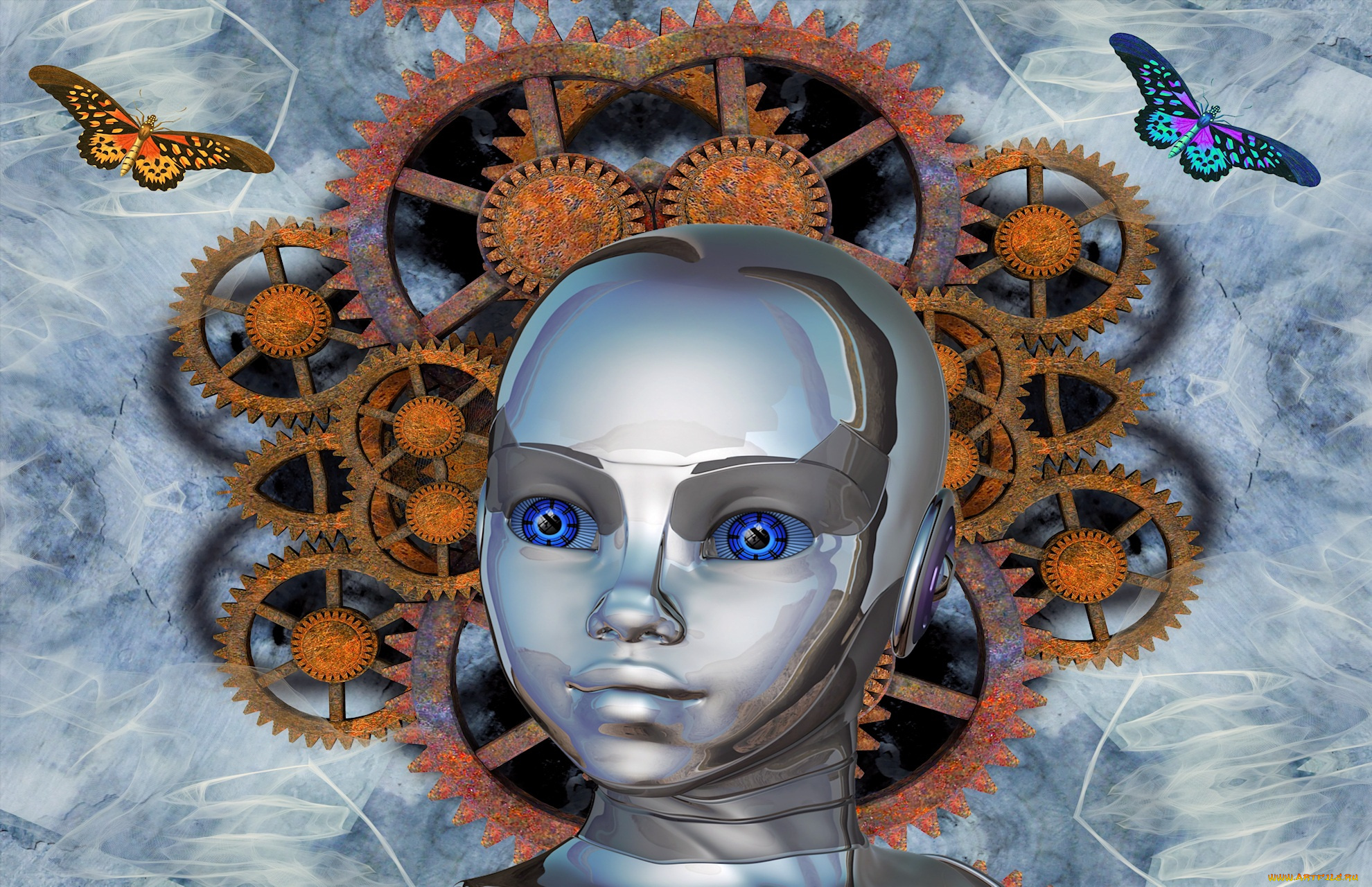 3д, графика, фантазия, , fantasy, фон, лицо