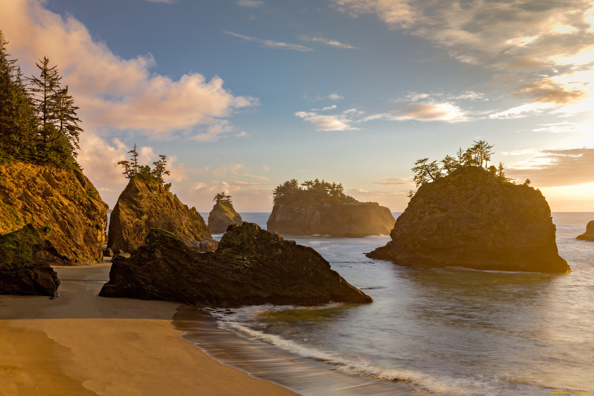 природа, побережье, простор