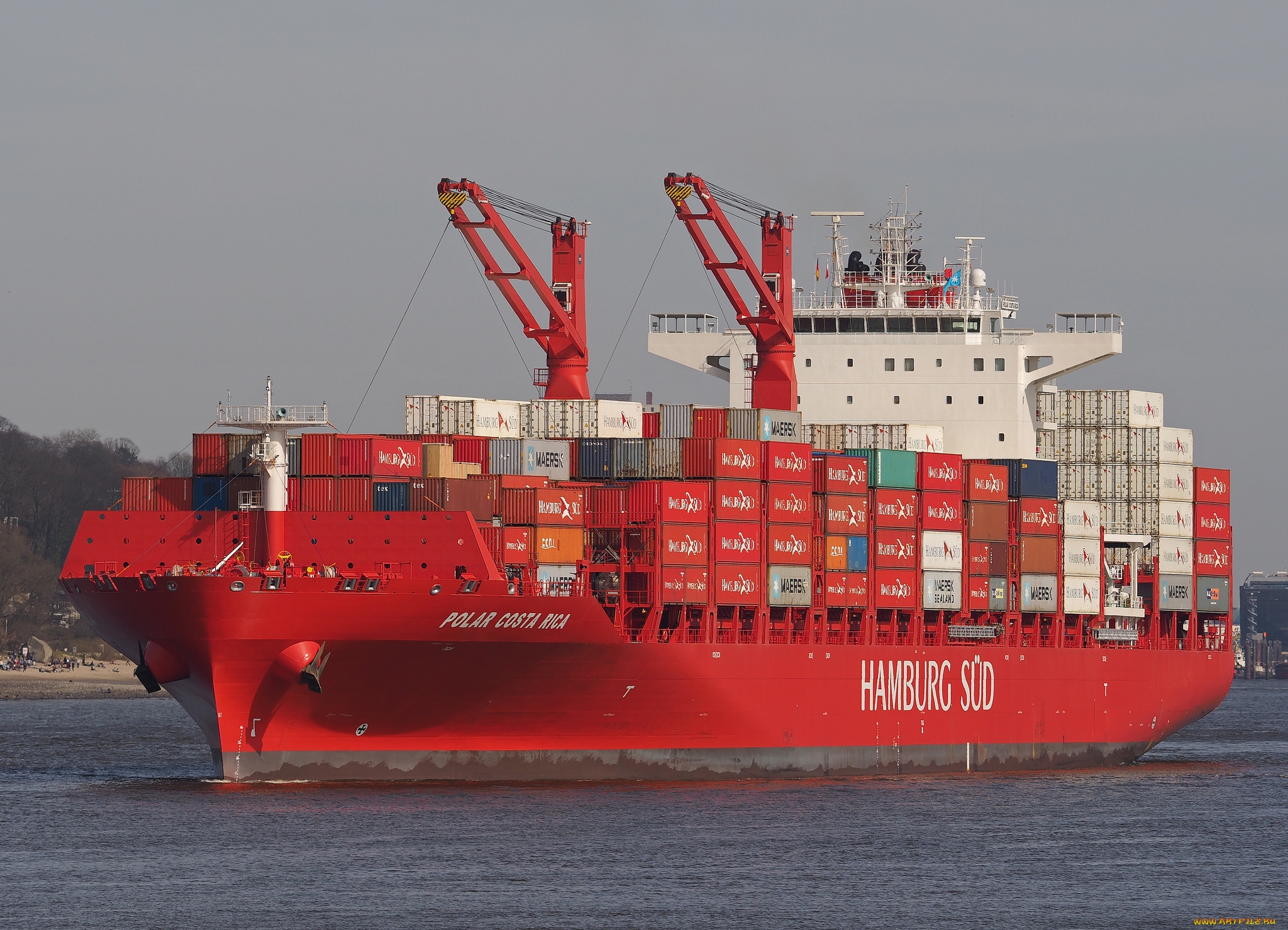 корабли, грузовые, суда, контейнеровоз