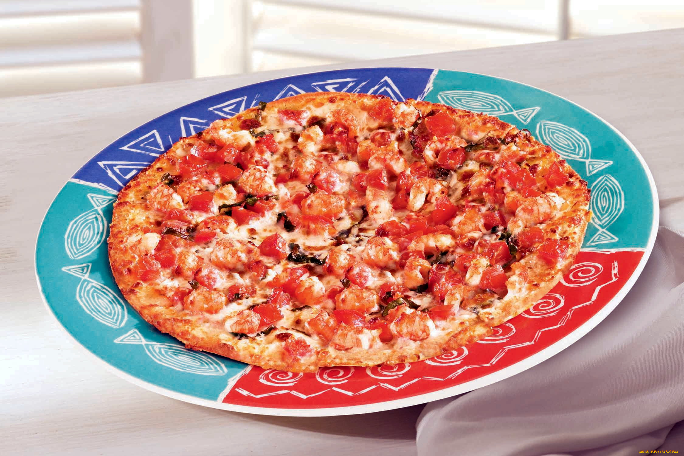 еда, пицца, помидоры, сыр