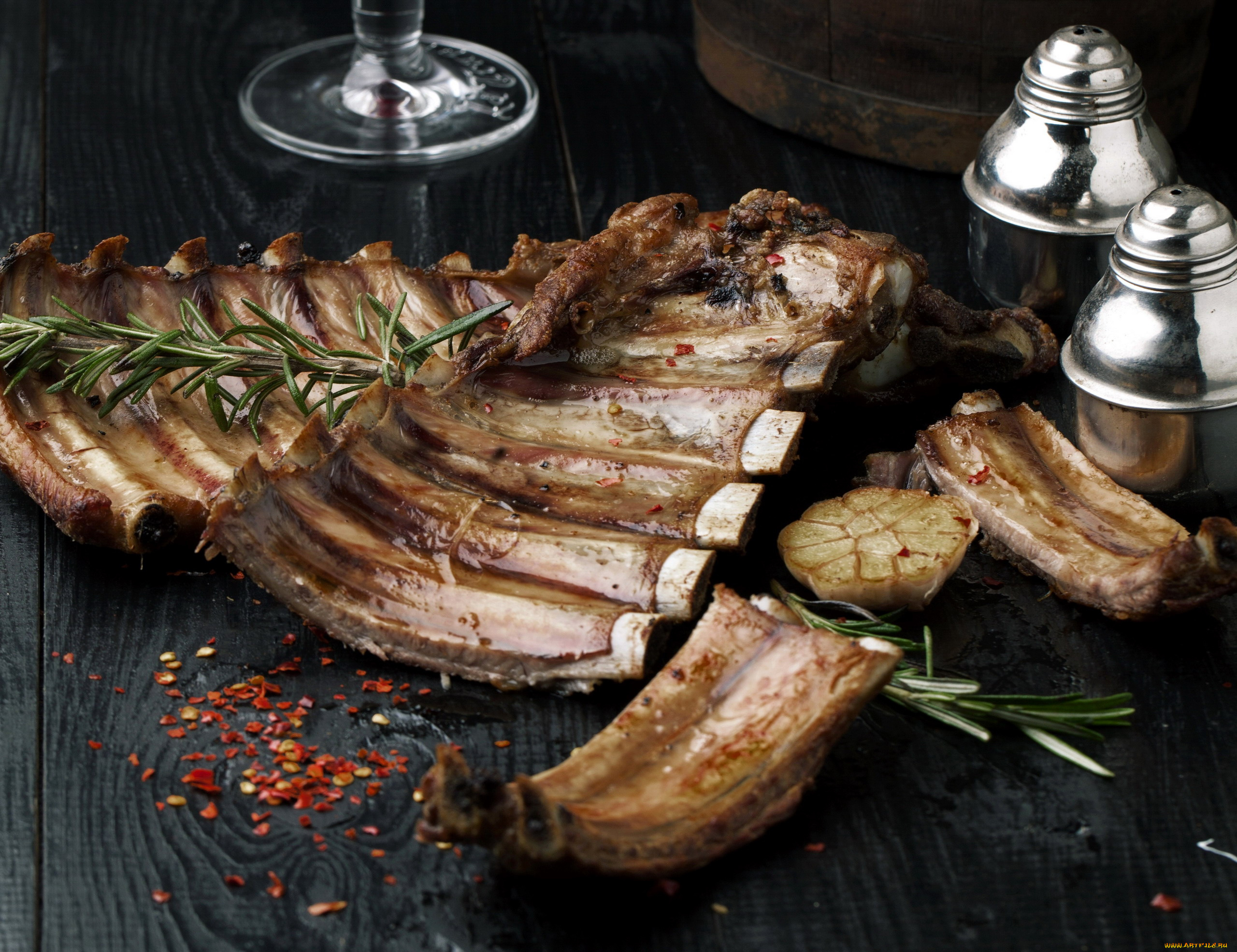 еда, мясные, блюда, ребрышки