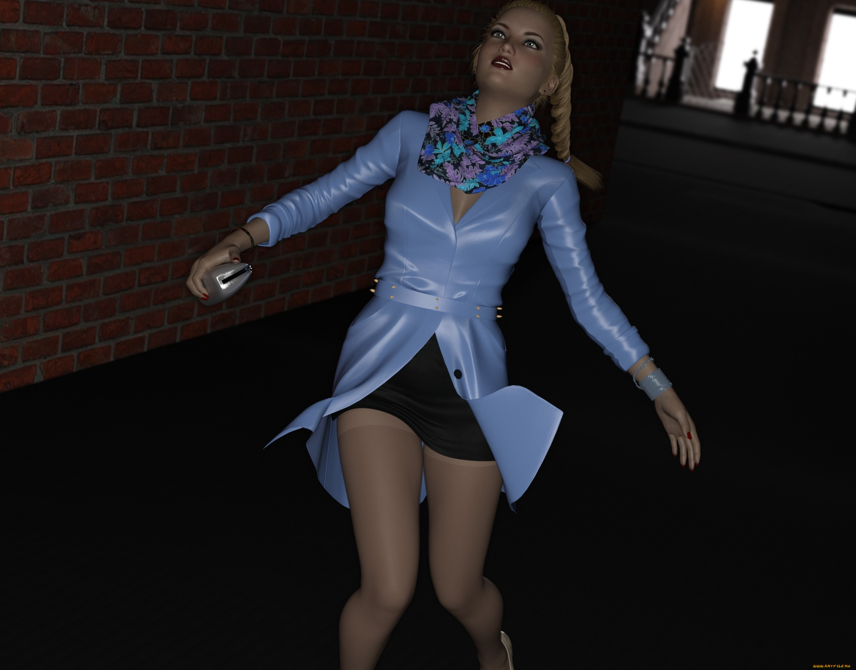 she, woif, 3д, графика, фантазия, , fantasy, девушка, взгляд, фон