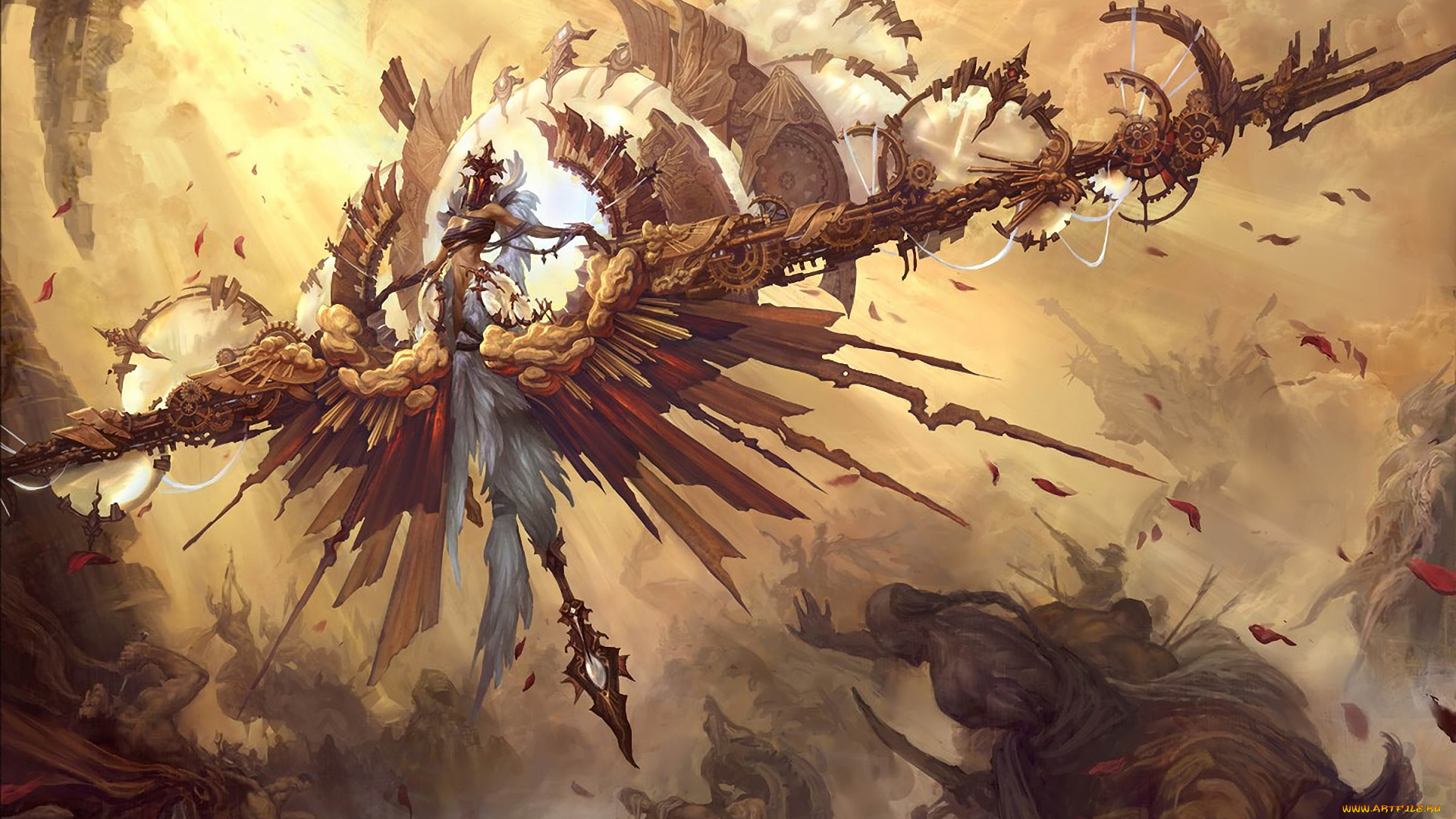 фэнтези, роботы, , киборги, , механизмы, крылья, механика, девушка