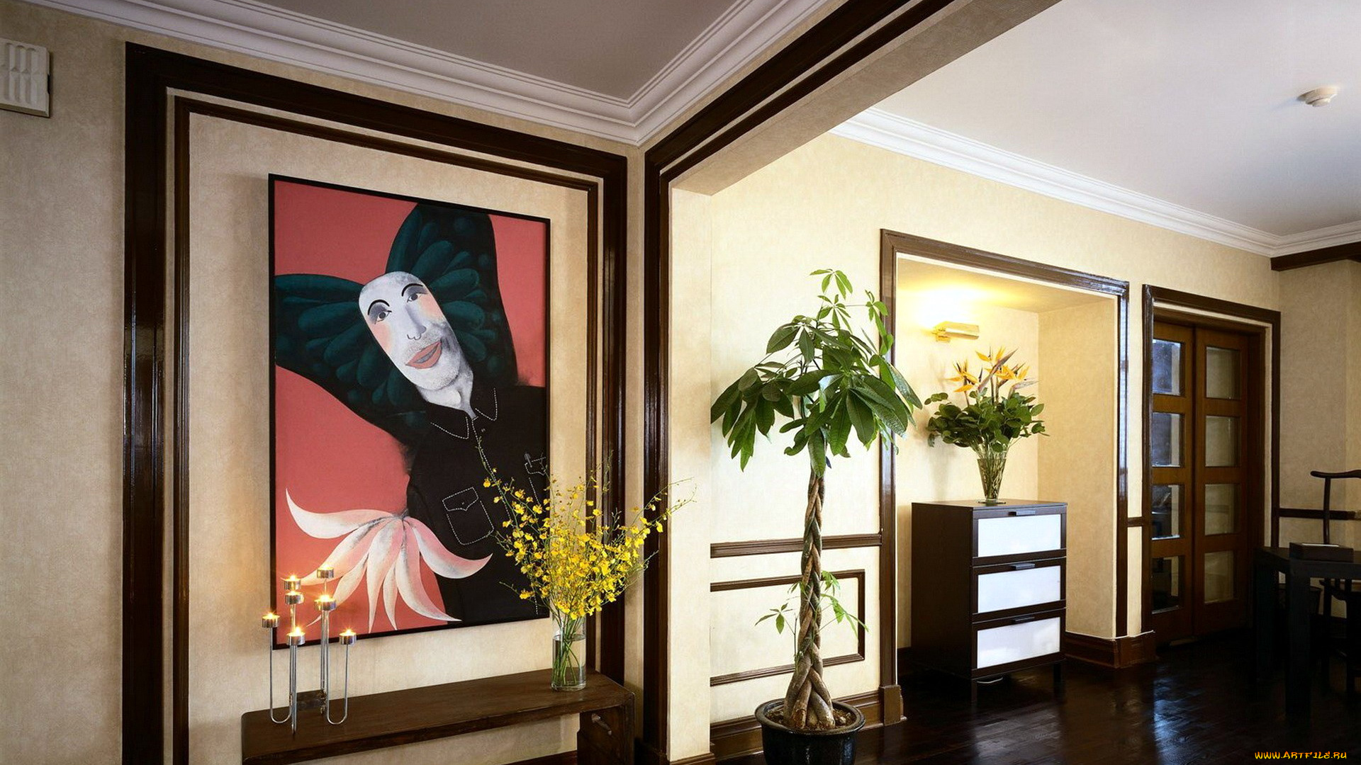 интерьер, холлы, , лестницы, , корридоры, свечи, цветы, картина